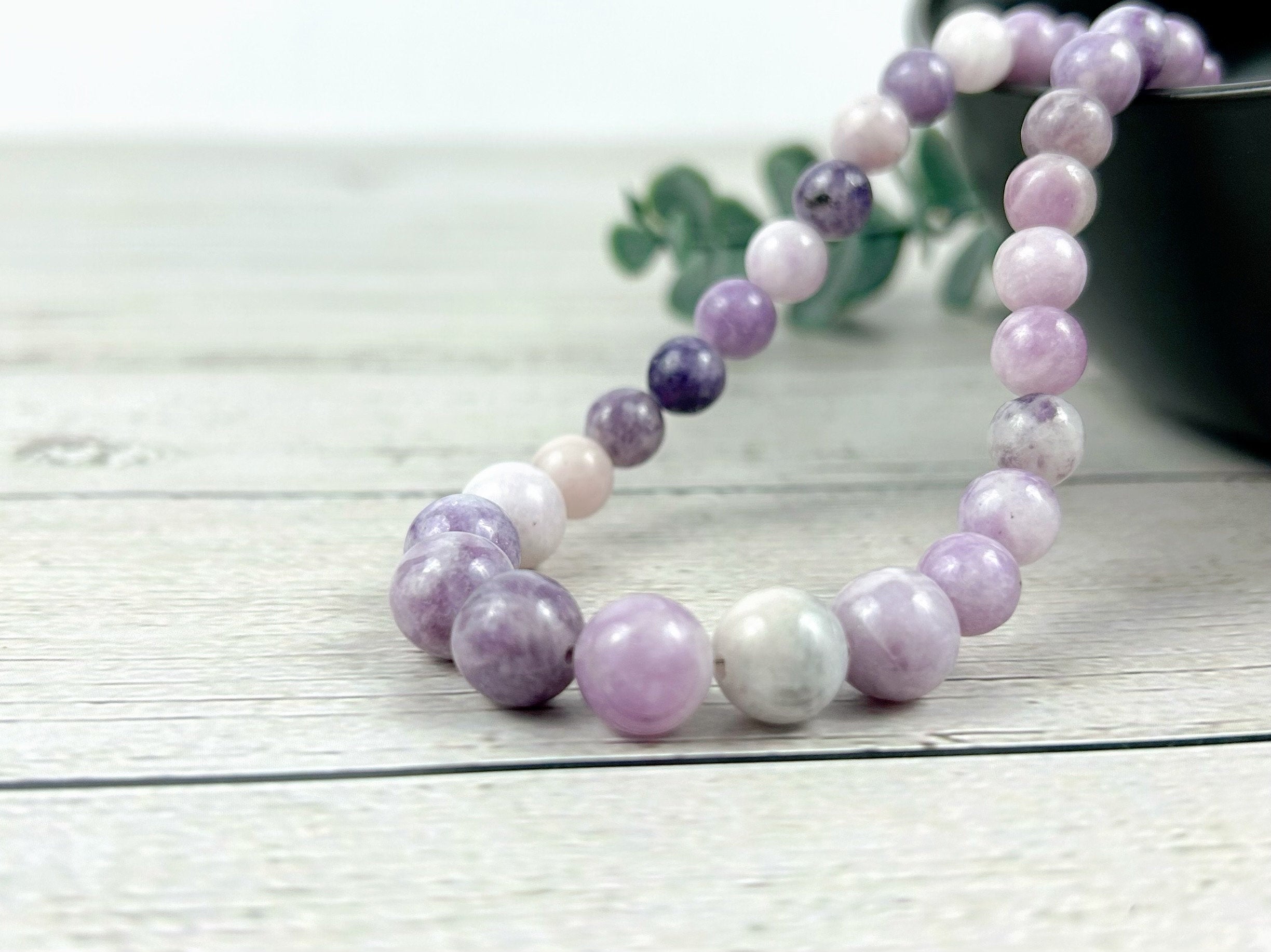 Lepidolite Necklace, Purple Stone Necklace, Natural Stone Necklace, Gemstones Jewelry, Purple Beaded Necklace, Women Necklace, Necklace Gift