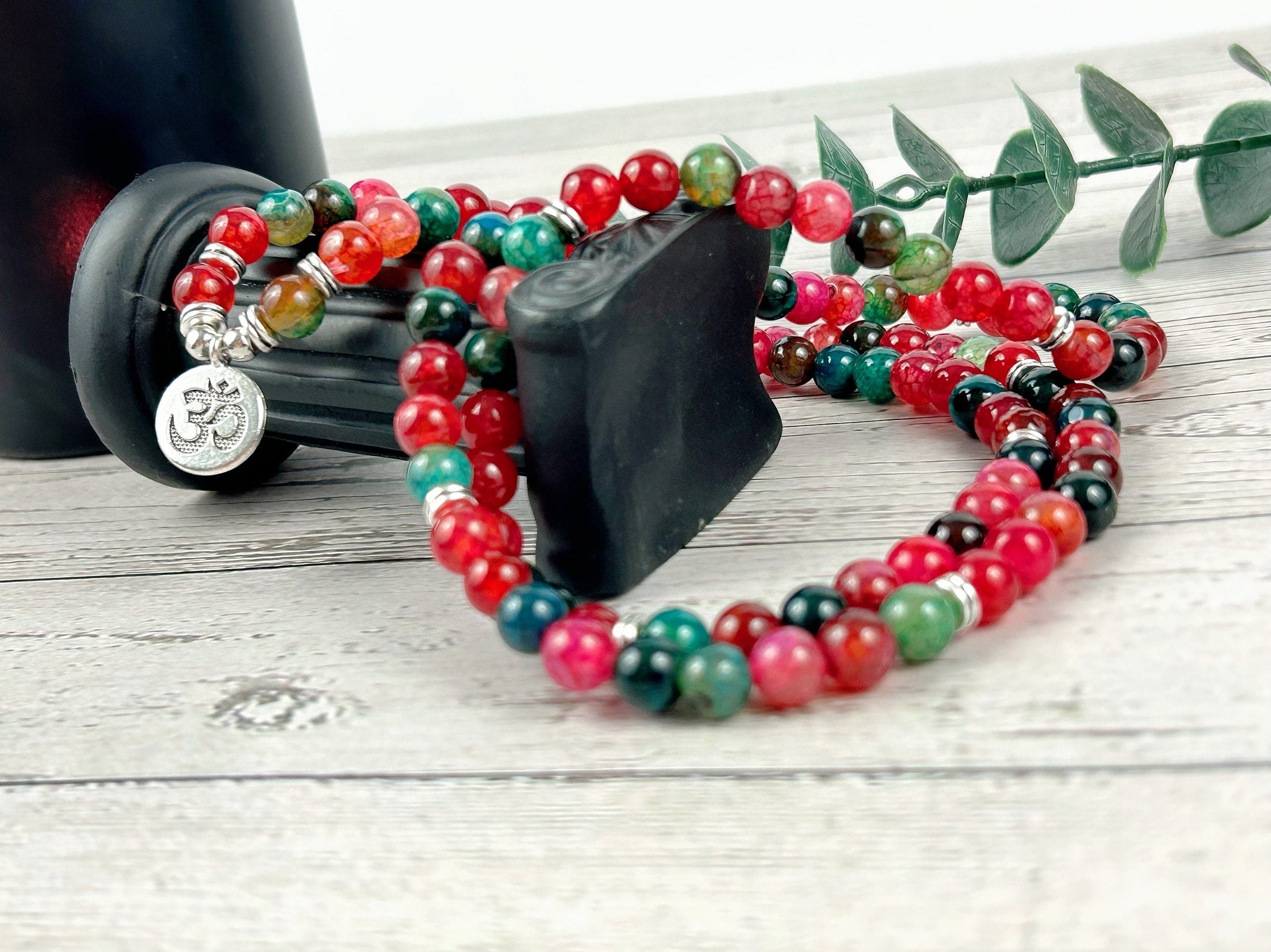 Tourmaline Mala Necklace, Japa Mala, 108 Mala Beads Necklace, Prayer Beads Necklace, Mala Beads Bracelet, Meditation Necklace, Handmade
