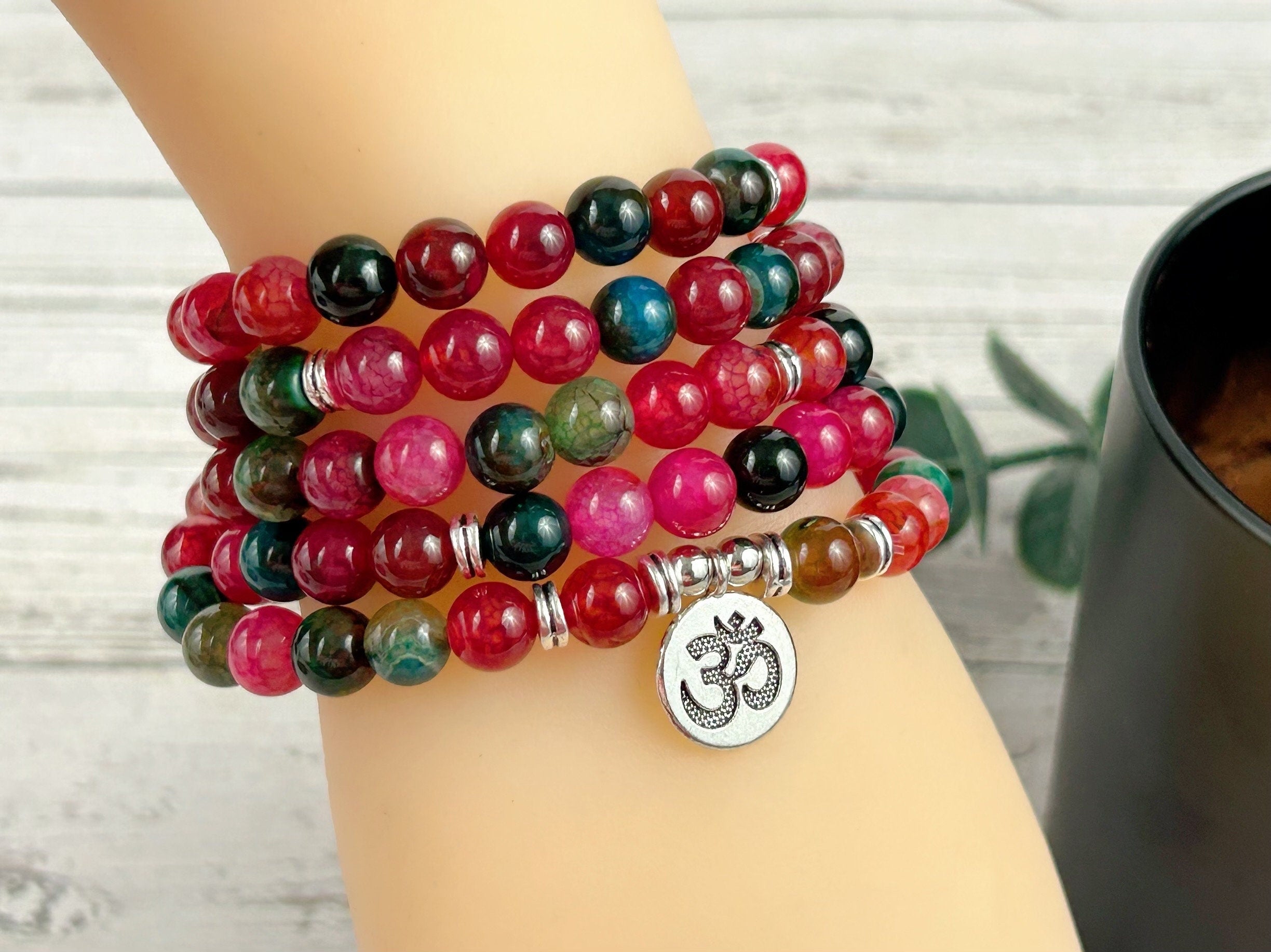 Tourmaline Mala Necklace, Japa Mala, 108 Mala Beads Necklace, Prayer Beads Necklace, Mala Beads Bracelet, Meditation Necklace, Handmade