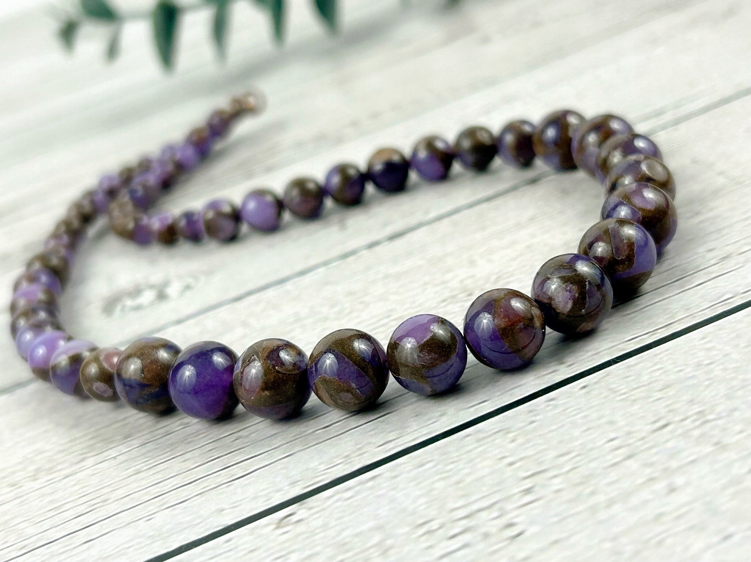 Purple Beaded Necklace, Purple Mosaic Quartz Necklace, Healing Gemstones, Natural Stone Necklace, Balancing Necklace, Gemstones Jewelry