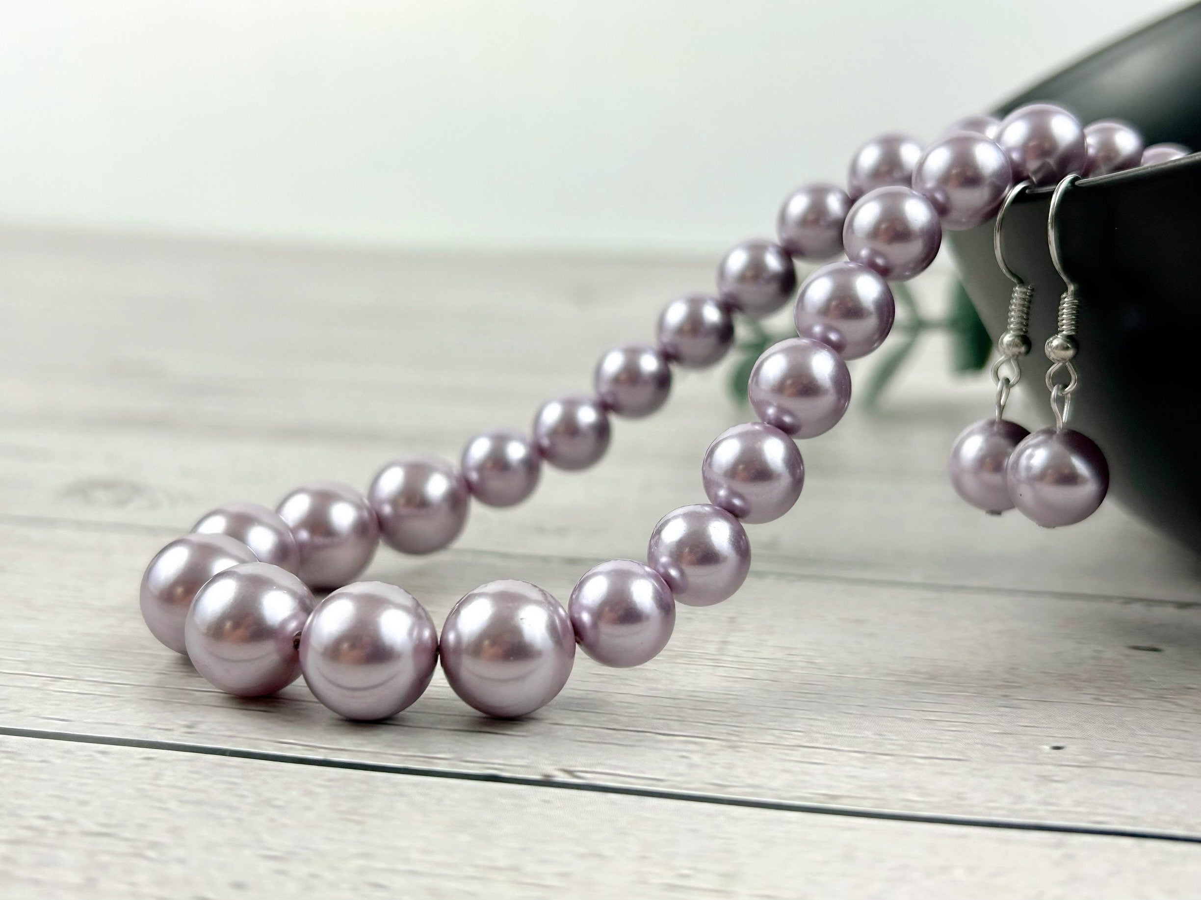 Pearl Necklace, Shell Pearl Necklace, Purple Pearl Necklace, Pearl Jewelry, Necklace for Women, Birthday Gift for Her, Bridesmaid Gift