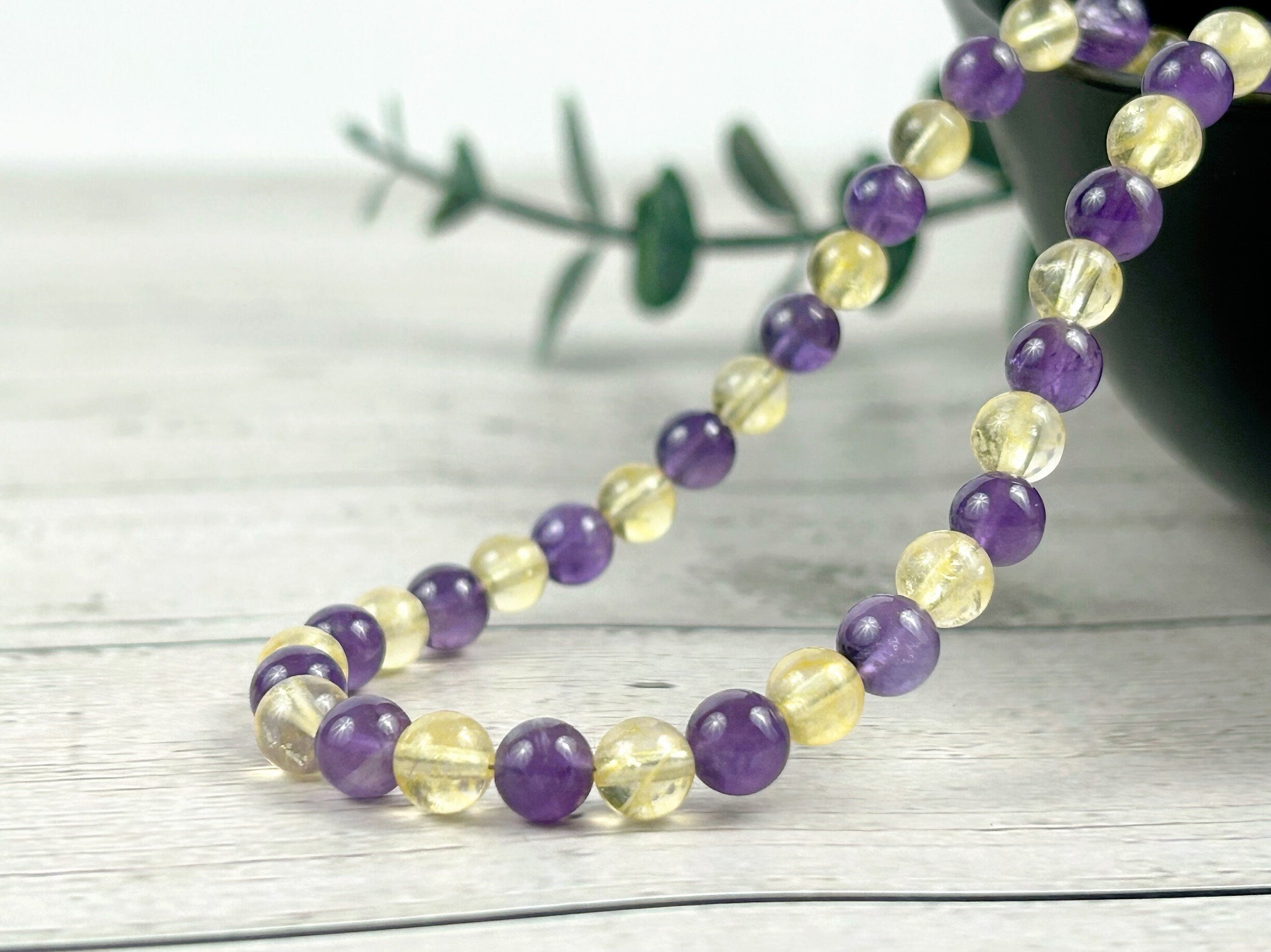 Amethyst Necklace, Citrine Necklace, Abundance Necklace, Anxiety, Protection Necklace, Beaded Necklace, Healing Stones, Necklace for Men