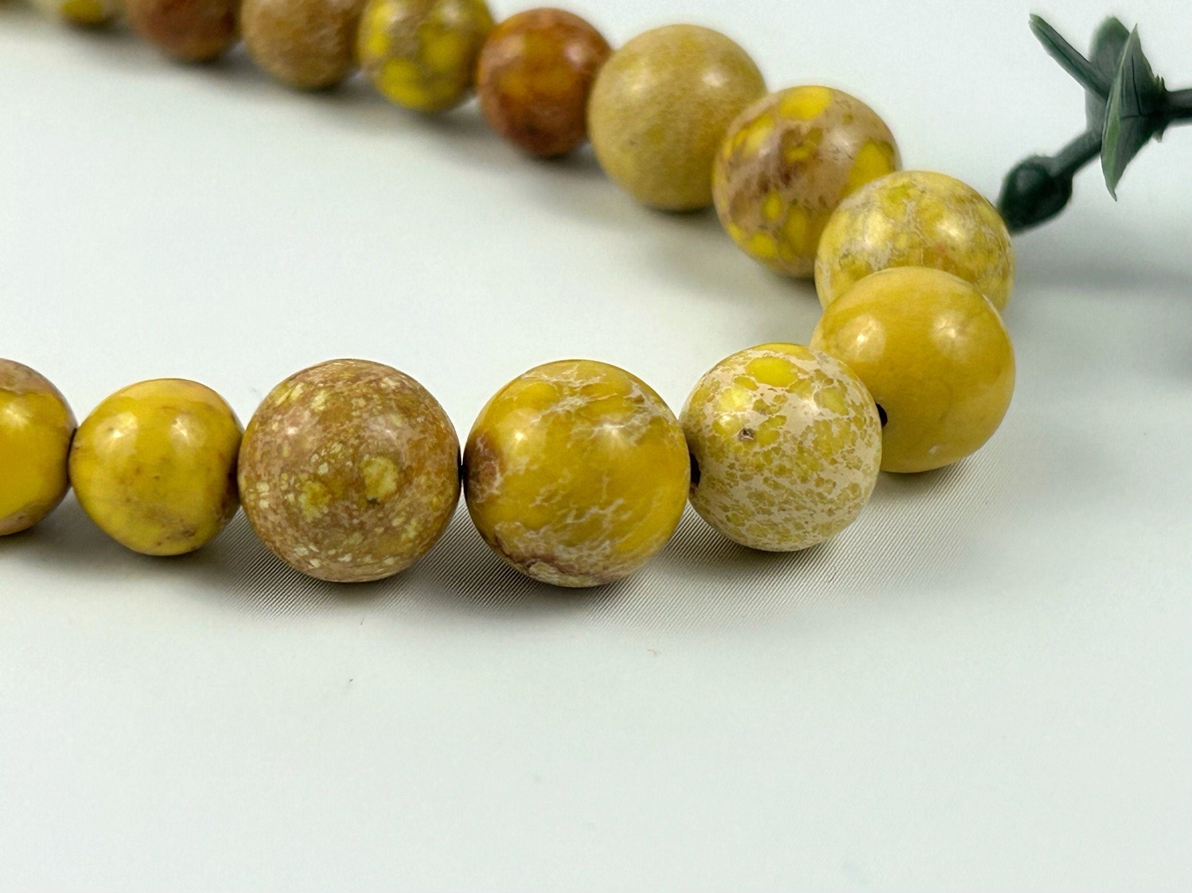 Yellow Jasper Necklace, Imperial Jasper Necklace, Yellow Beaded Necklace, Earth Necklace, Personalized Necklace, Energy Necklace,Handmade