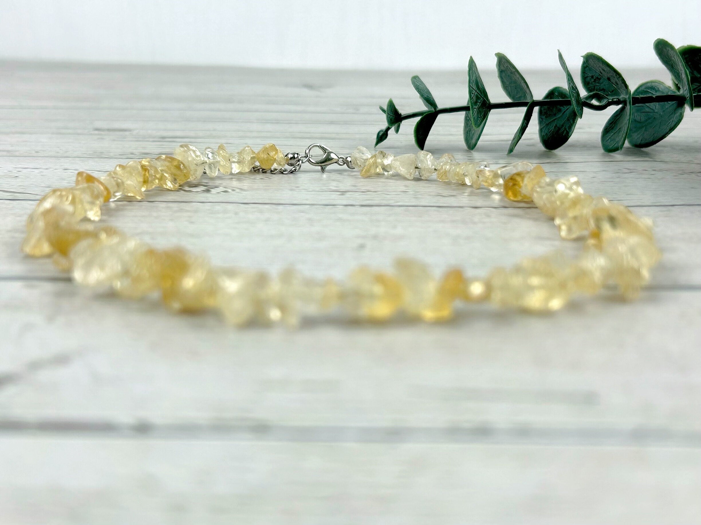 Citrine Necklace, Beaded Choker, Citrine Choker Necklace, Gemstone Chip Necklace, Boho Necklace, Gift for Her, Layering Necklace