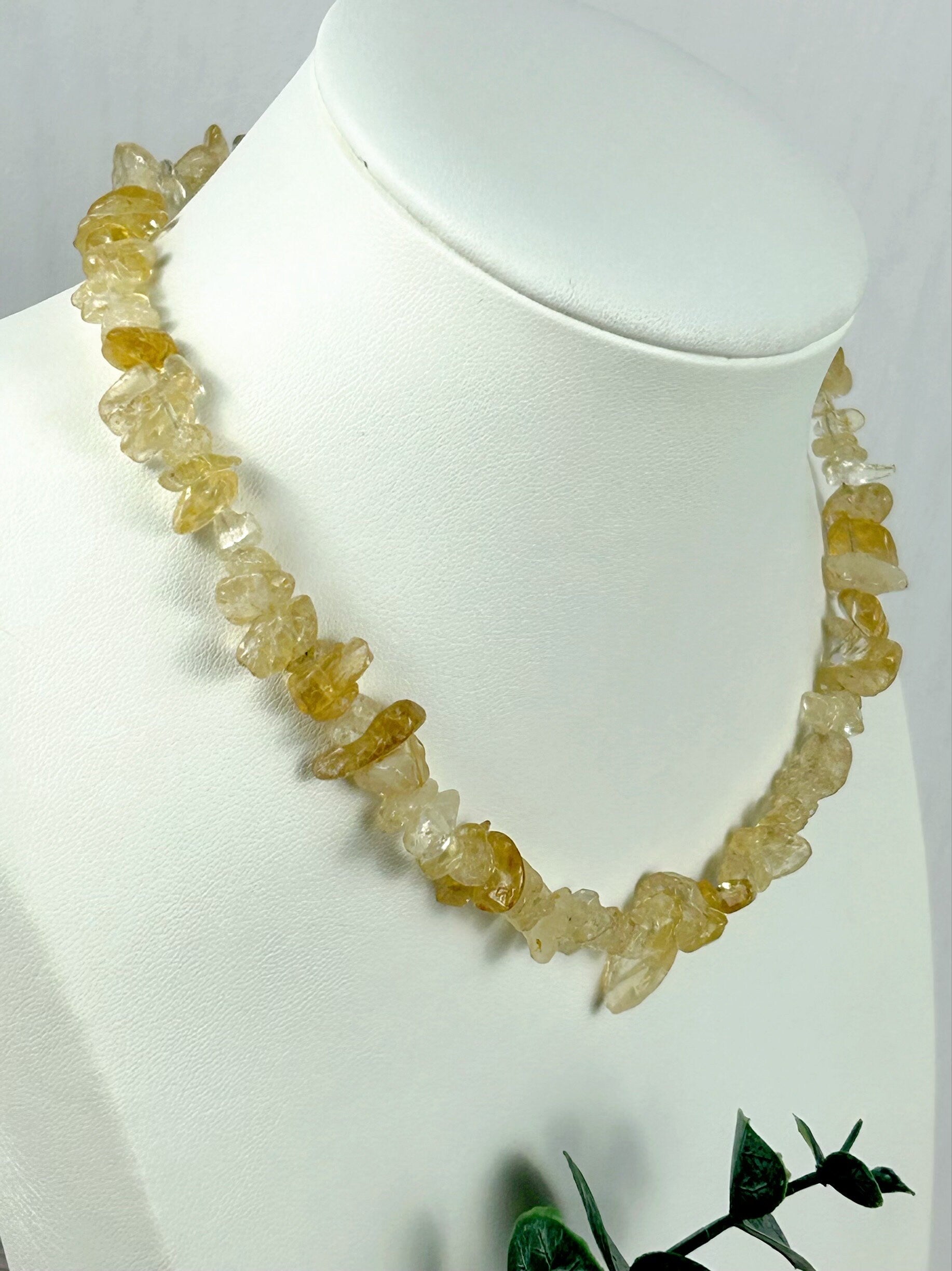 Citrine Necklace, Beaded Choker, Citrine Choker Necklace, Gemstone Chip Necklace, Boho Necklace, Gift for Her, Layering Necklace
