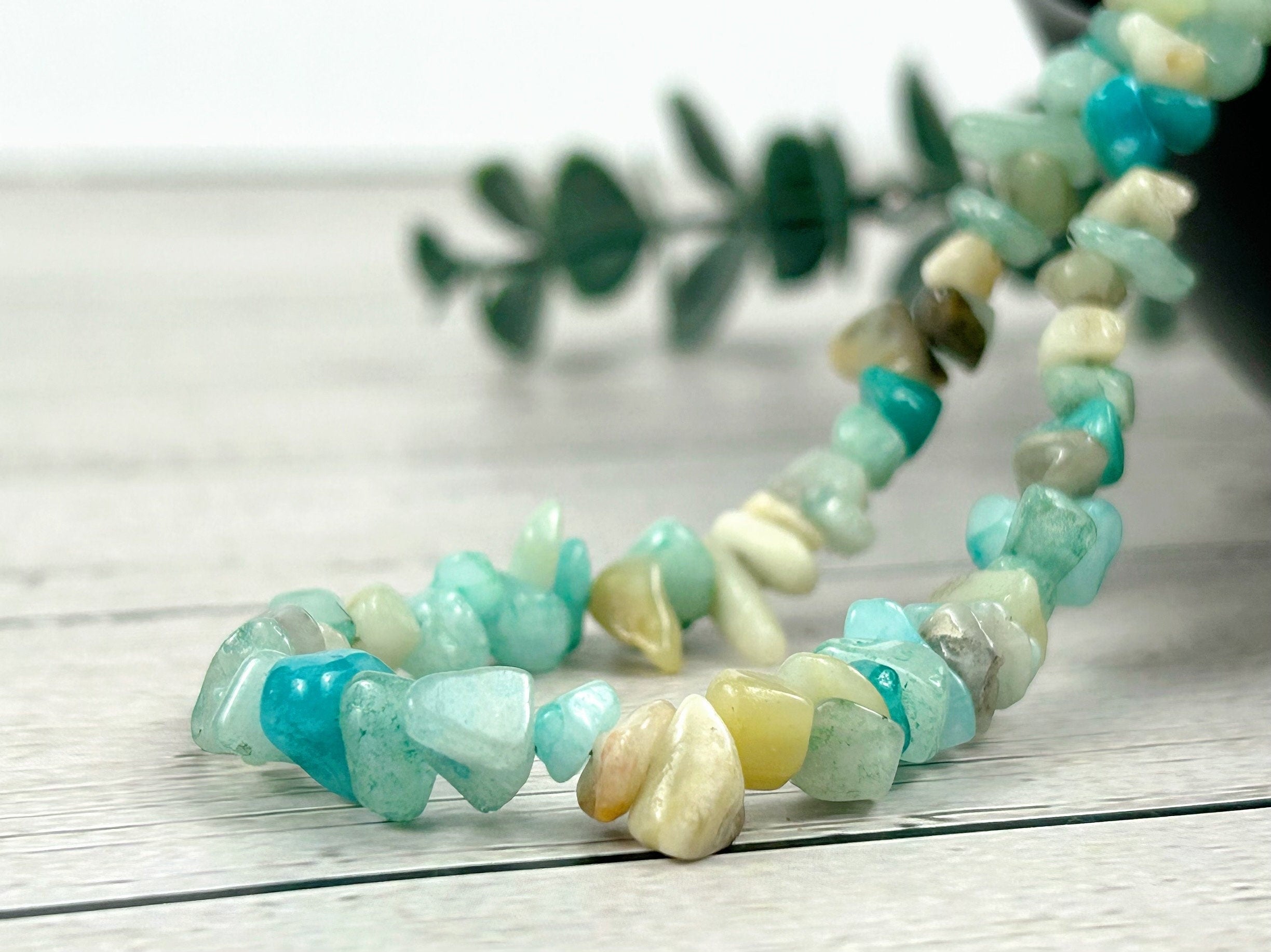 Amazonite Necklace, Blue Beaded Choker, Amazonite Choker Necklace, Gemstone Chip Necklace, Boho Necklace, Layered Necklace, Feminine Jewelry