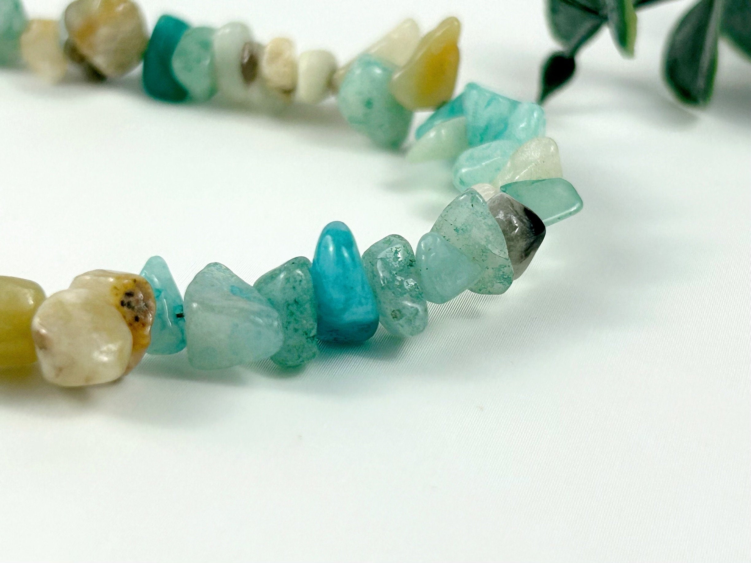 Amazonite Necklace, Blue Beaded Choker, Amazonite Choker Necklace, Gemstone Chip Necklace, Boho Necklace, Layered Necklace, Feminine Jewelry