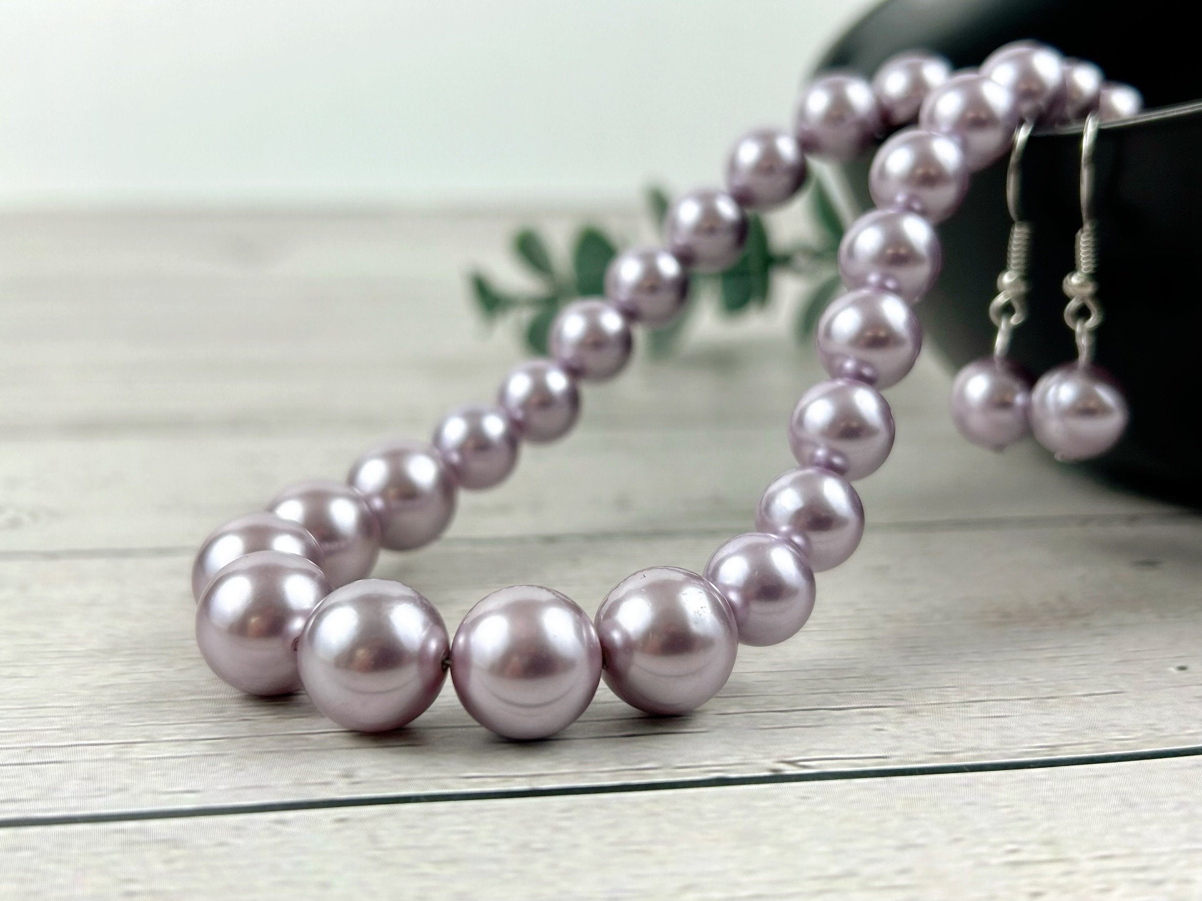 Pearl Necklace, Shell Pearl Necklace, Purple Pearl Necklace, Pearl Jewelry, Necklace for Women, Birthday Gift for Her, Bridesmaid Gift