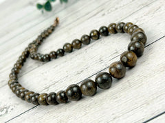 Bronzite Necklace, Brown Beaded Necklace, Protection Stone Necklace, Gift for her, Healing Stones, Balancing Necklace, Gemstones Jewelry