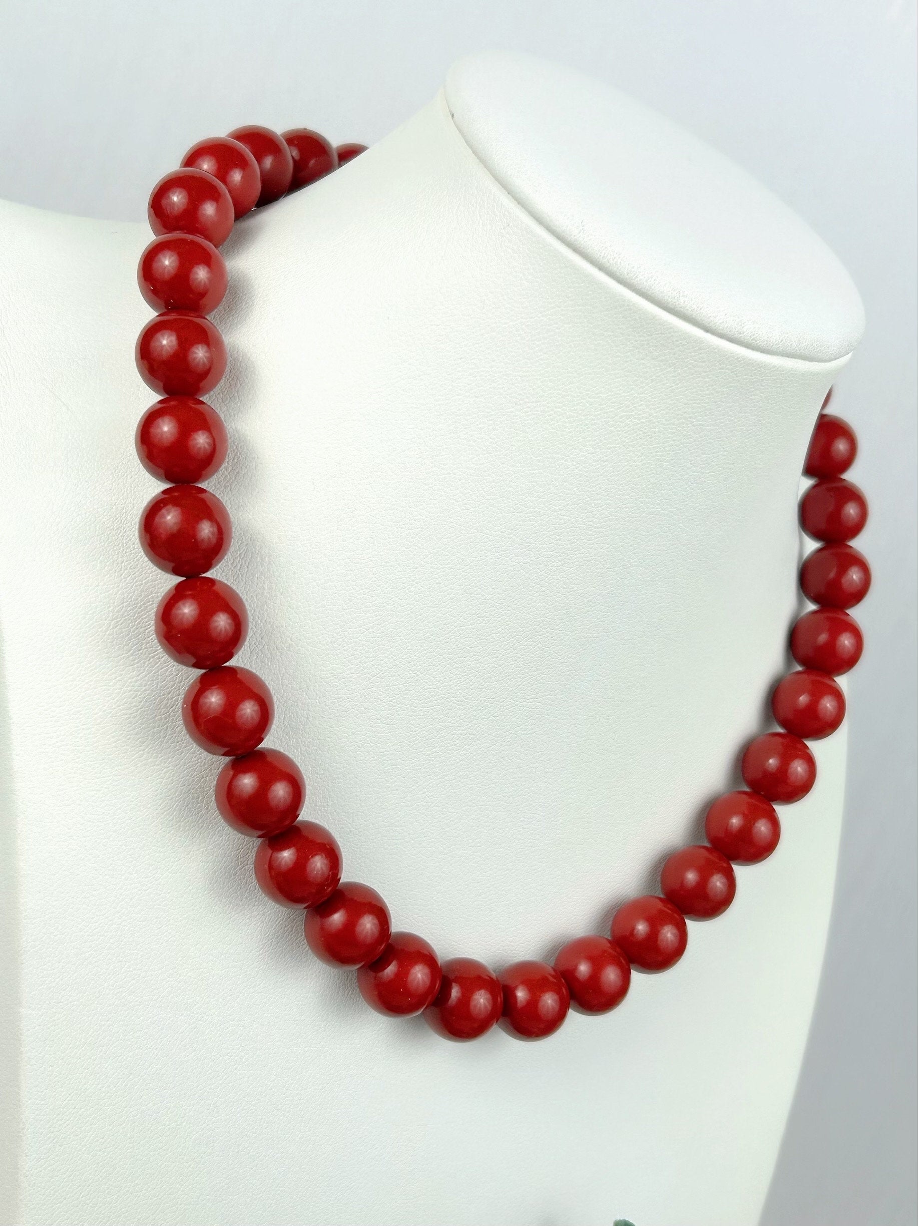 Red Pearl Necklace, Shell Pearl Necklace, Pearl Necklace, Pearl Jewelry, Necklace for Women, Birthday Gift for Her, Bridesmaid Gift