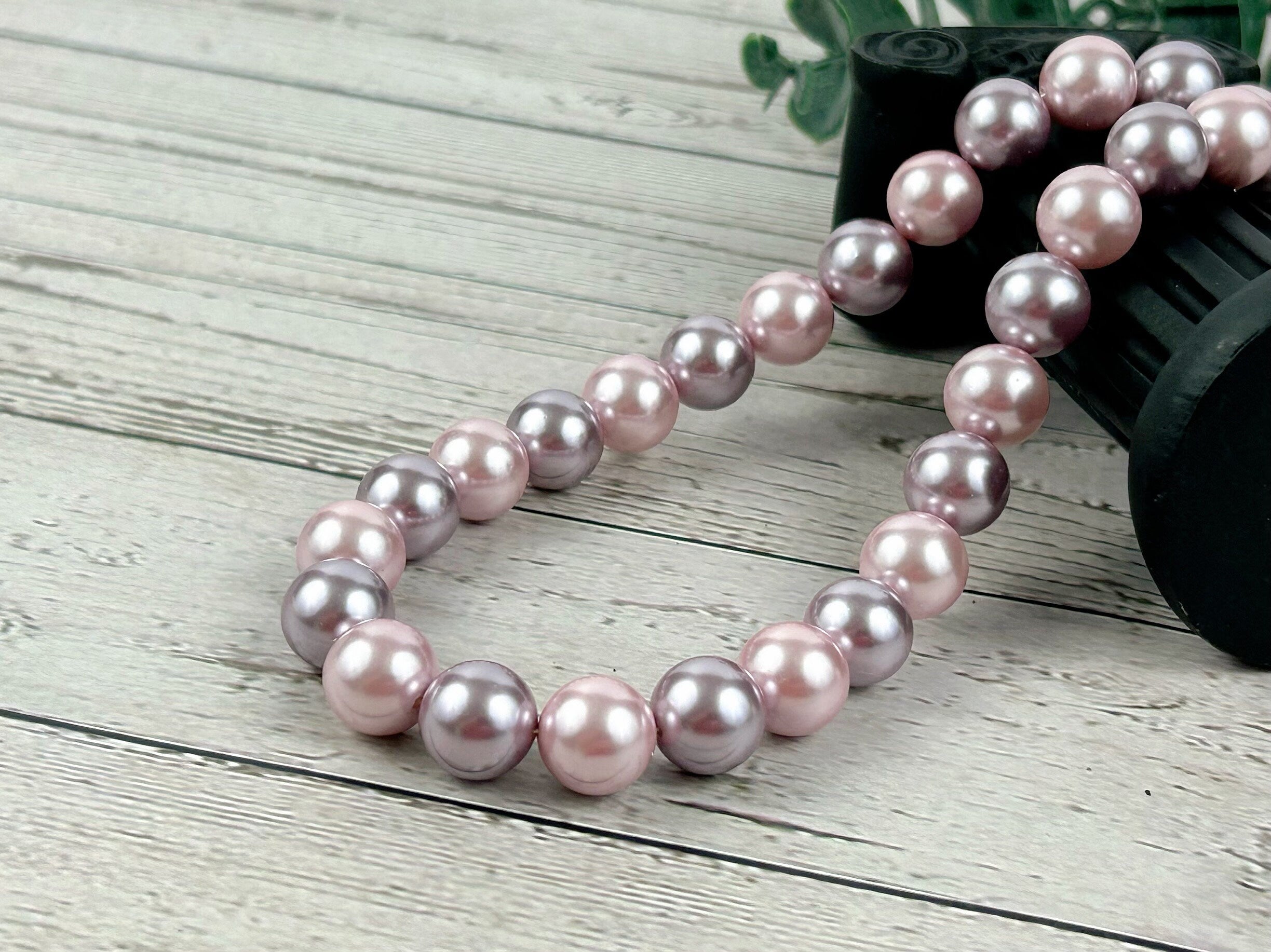 Pearl Necklace, Shell Pearl Necklace, Purple Pearl Necklace, Pearl Jewelry, Necklace for Women, Birthday Gift for Her, Bridesmaid Gift
