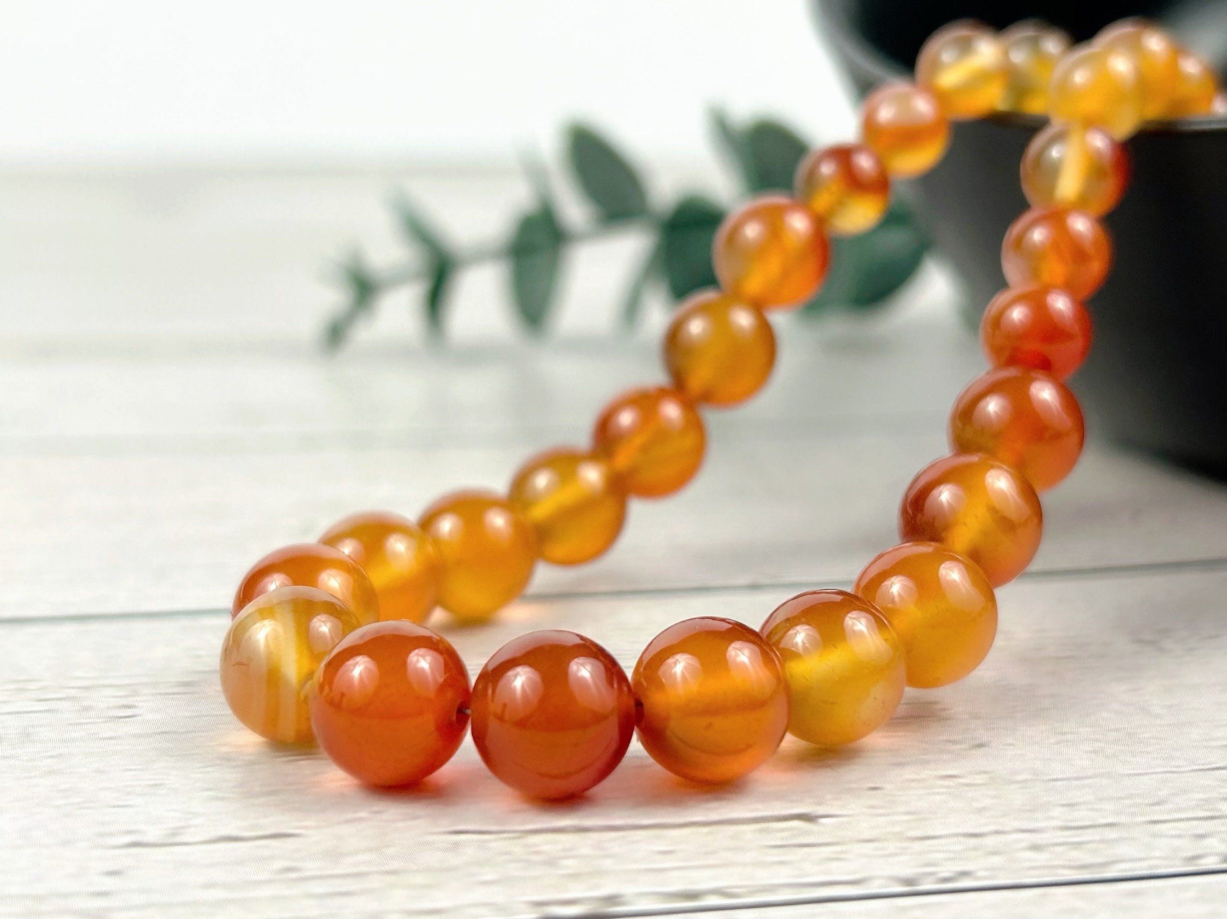 Orange Agate Necklace, Orange Beaded Necklace, Natural Stone Necklace, Gemstones Necklace, Women Necklace, Necklace Gift for Her