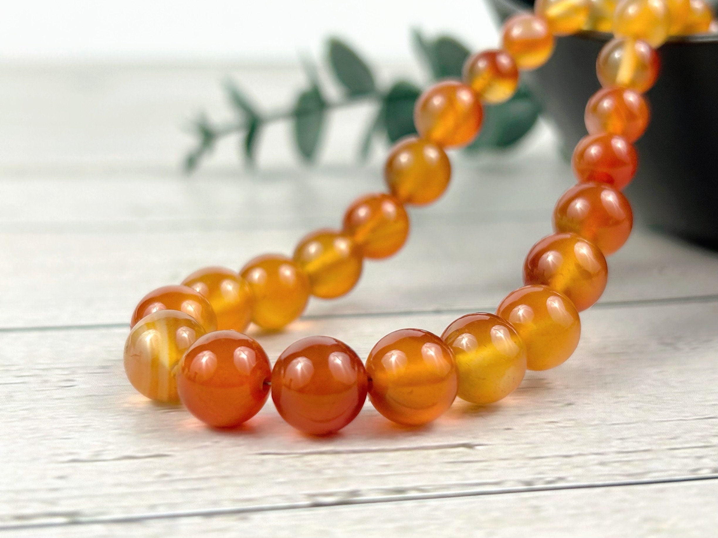 Orange Agate Necklace, Orange Beaded Necklace, Natural Stone Necklace, Gemstones Necklace, Women Necklace, Necklace Gift for Her
