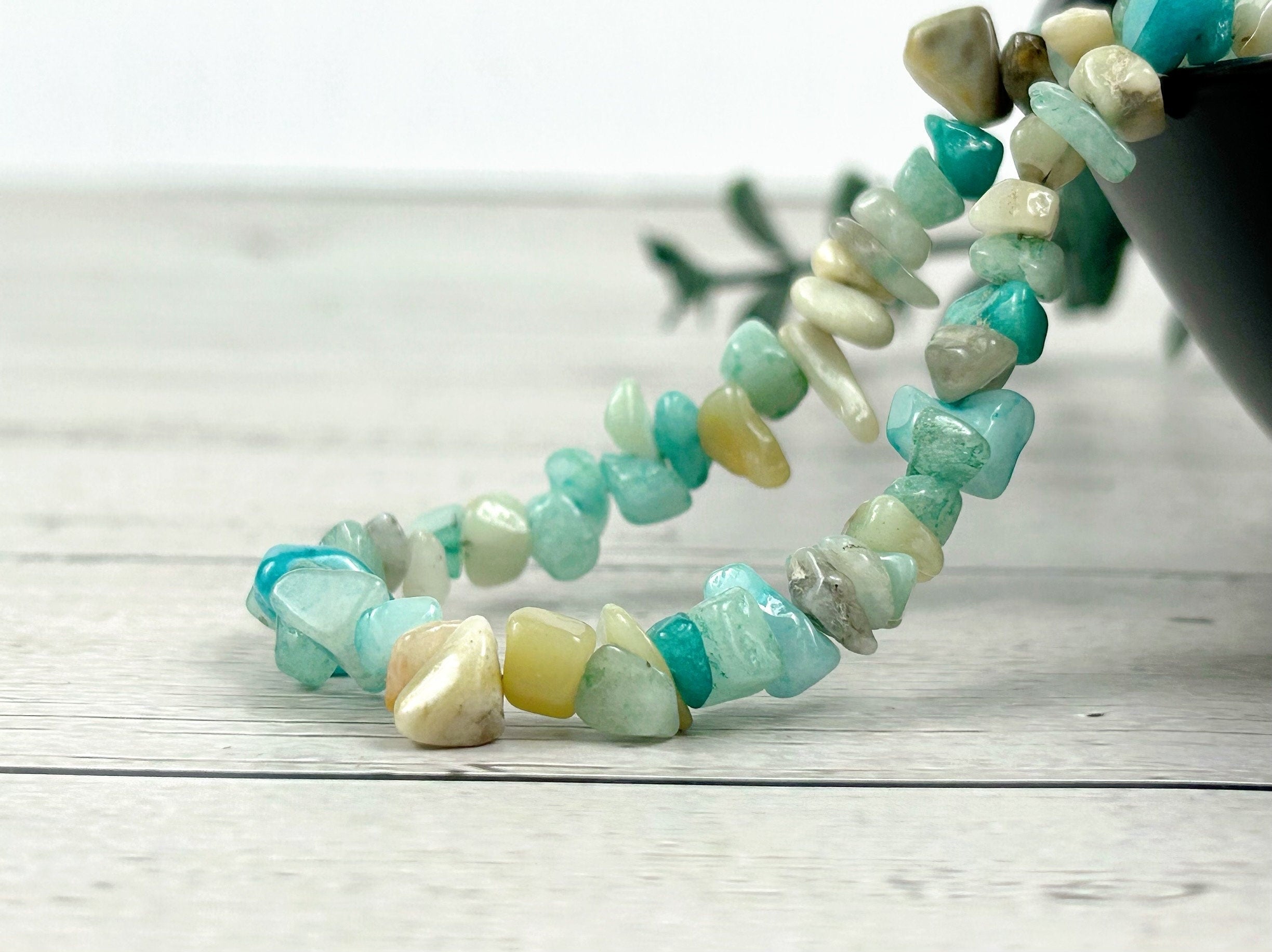 Amazonite Necklace, Blue Beaded Choker, Amazonite Choker Necklace, Gemstone Chip Necklace, Boho Necklace, Layered Necklace, Feminine Jewelry