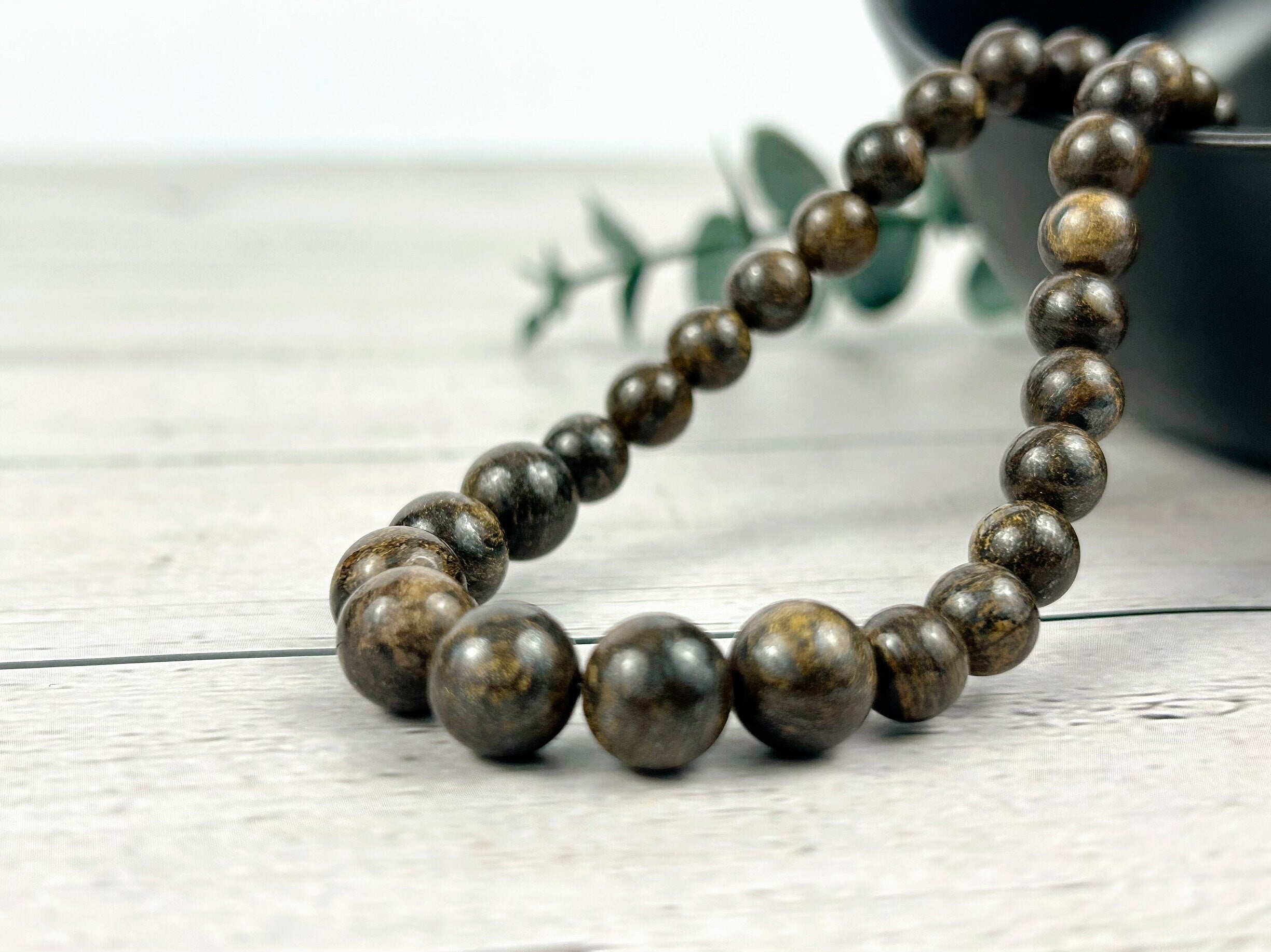 Bronzite Necklace, Brown Beaded Necklace, Protection Stone Necklace, Gift for her, Healing Stones, Balancing Necklace, Gemstones Jewelry