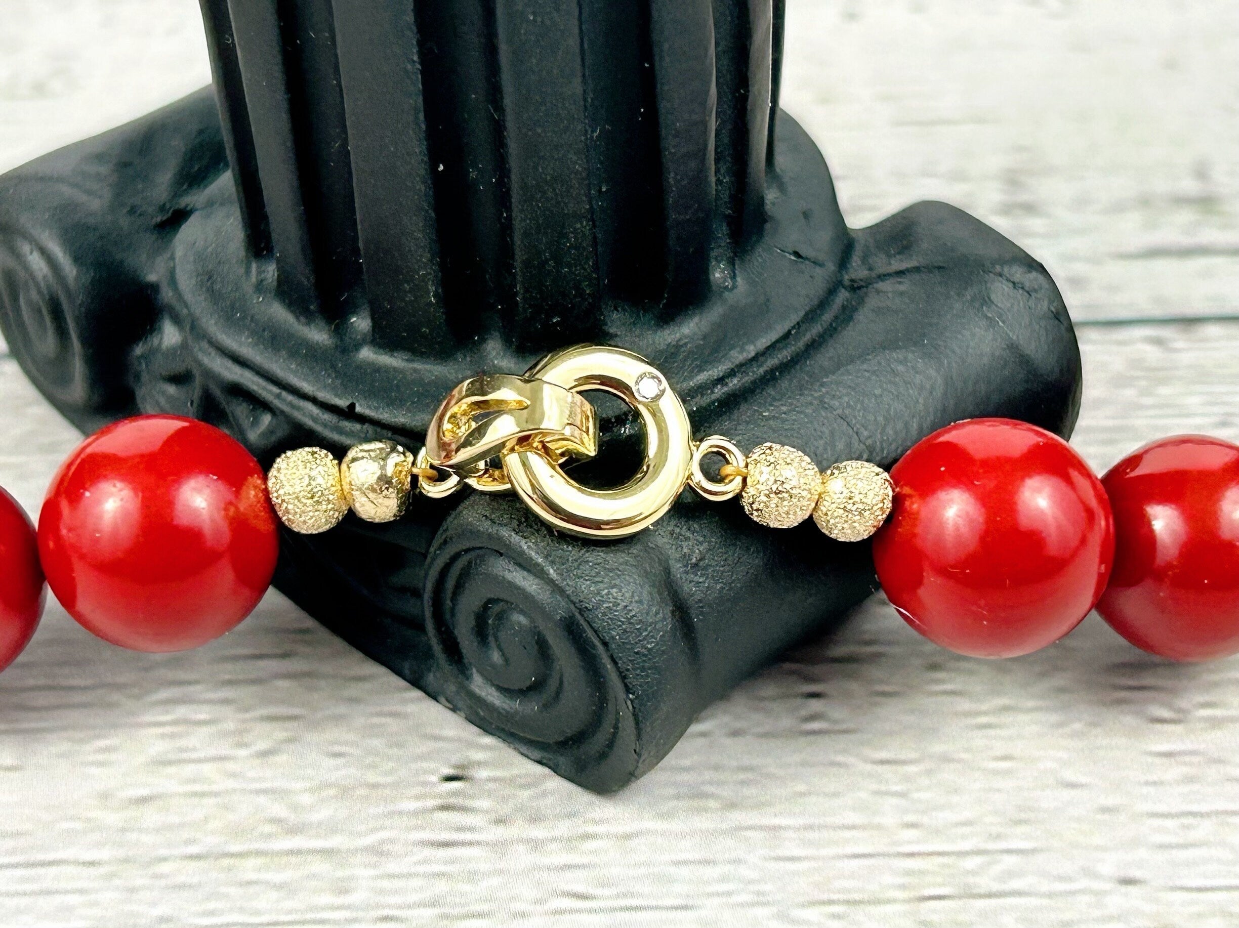 Red Pearl Necklace, Shell Pearl Necklace, Pearl Necklace, Pearl Jewelry, Necklace for Women, Birthday Gift for Her, Bridesmaid Gift