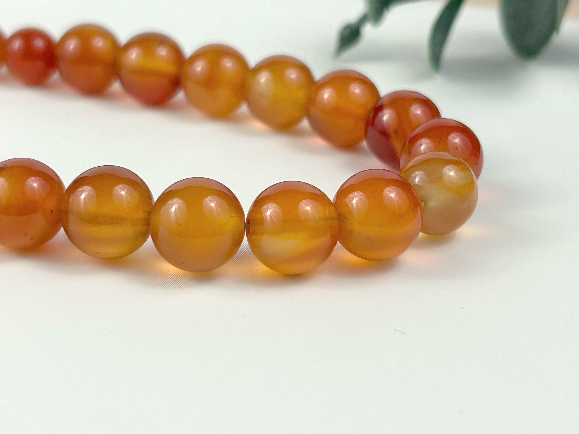 Orange Agate Necklace, Orange Beaded Necklace, Natural Stone Necklace, Gemstones Necklace, Women Necklace, Necklace Gift for Her