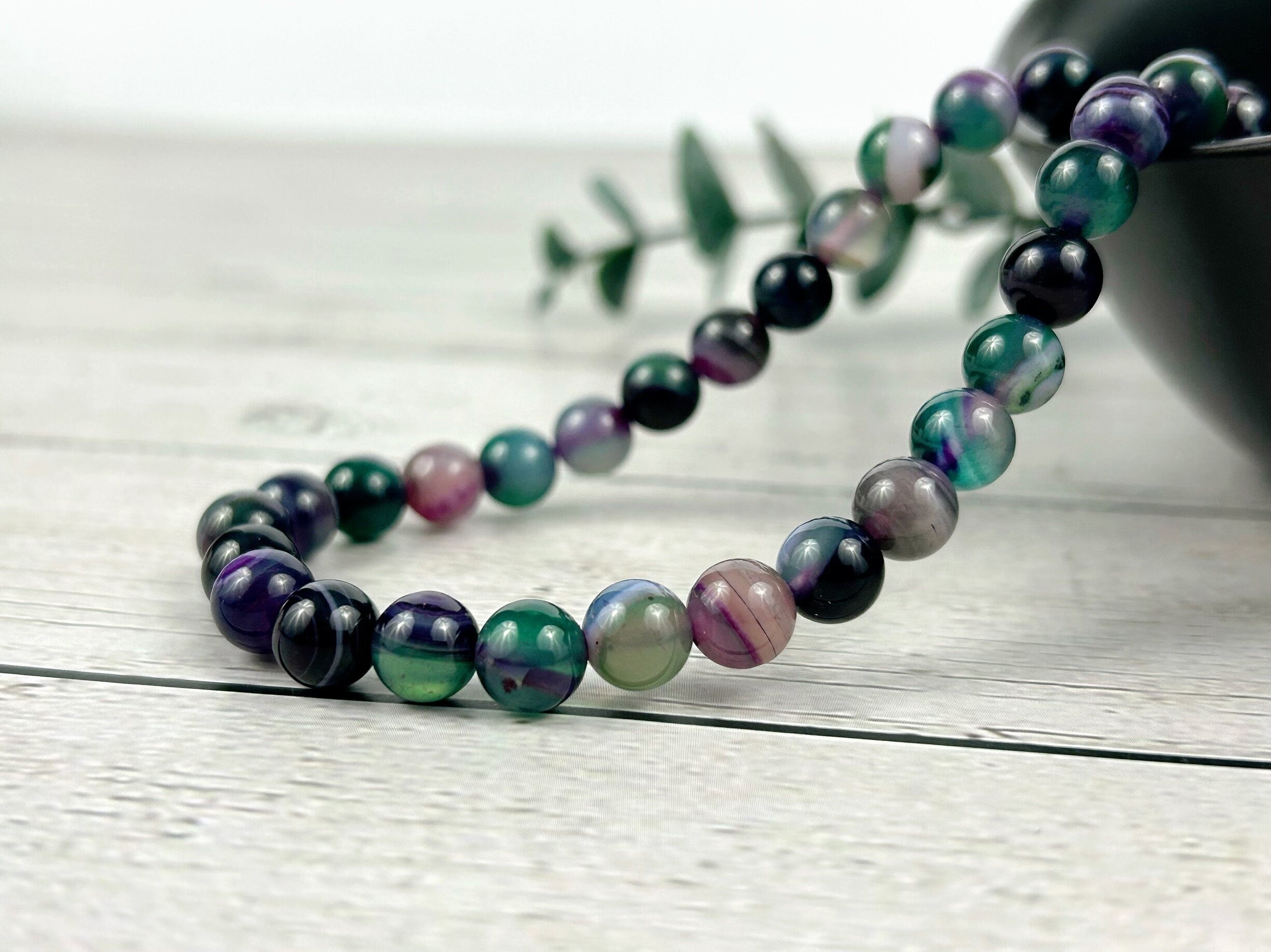 Beaded Necklace, Colorful Agate Necklace, Natural Stone Necklace, Gemstones Necklace, Gift for Her, Handmade Jewelry