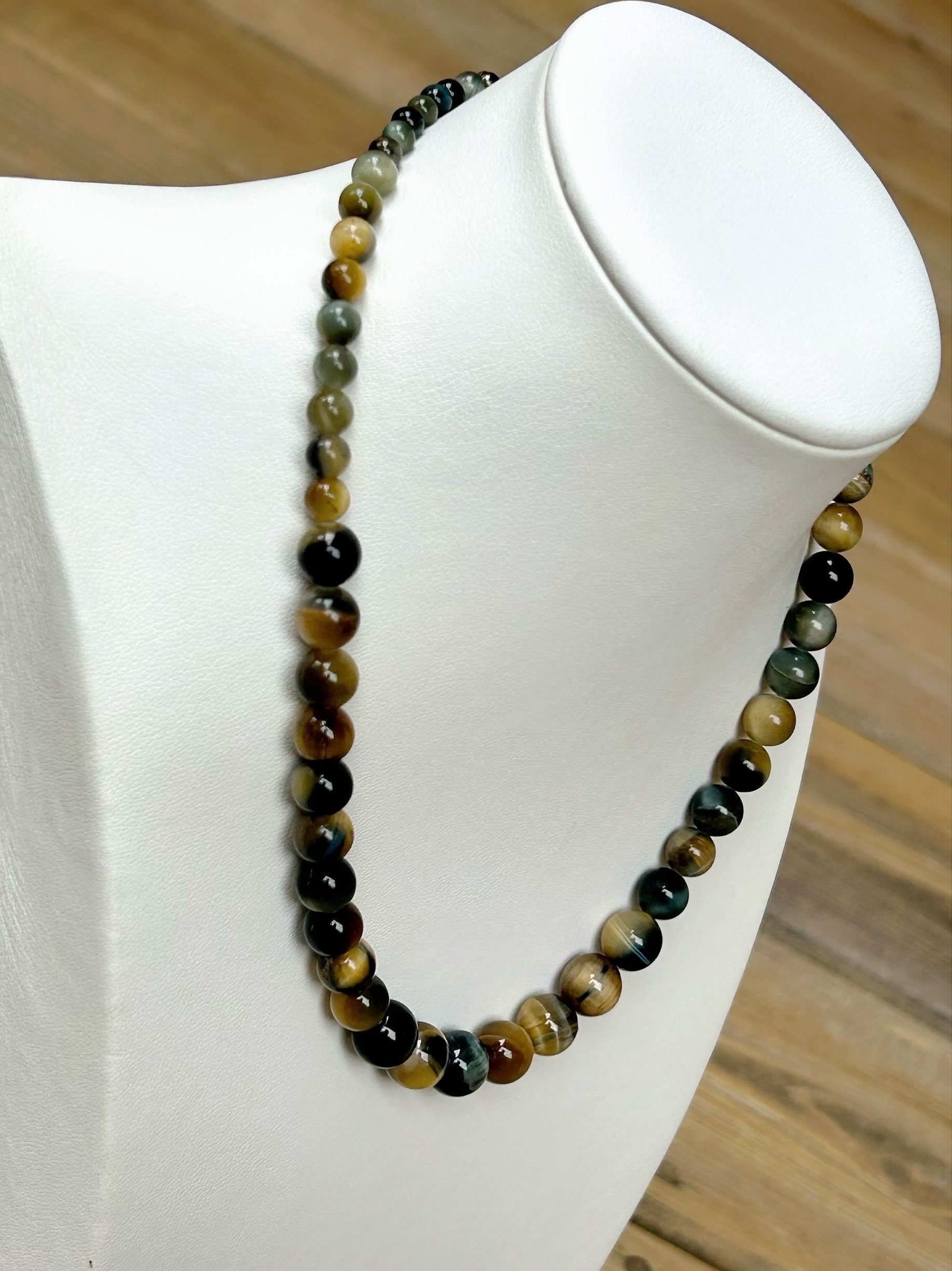 Dream Tiger Eye Necklace, Gemstones Necklace, Beaded Necklace, Protection Jewelry, Gemstones Jewelry, Handmade Jewelry, Handmade Gift