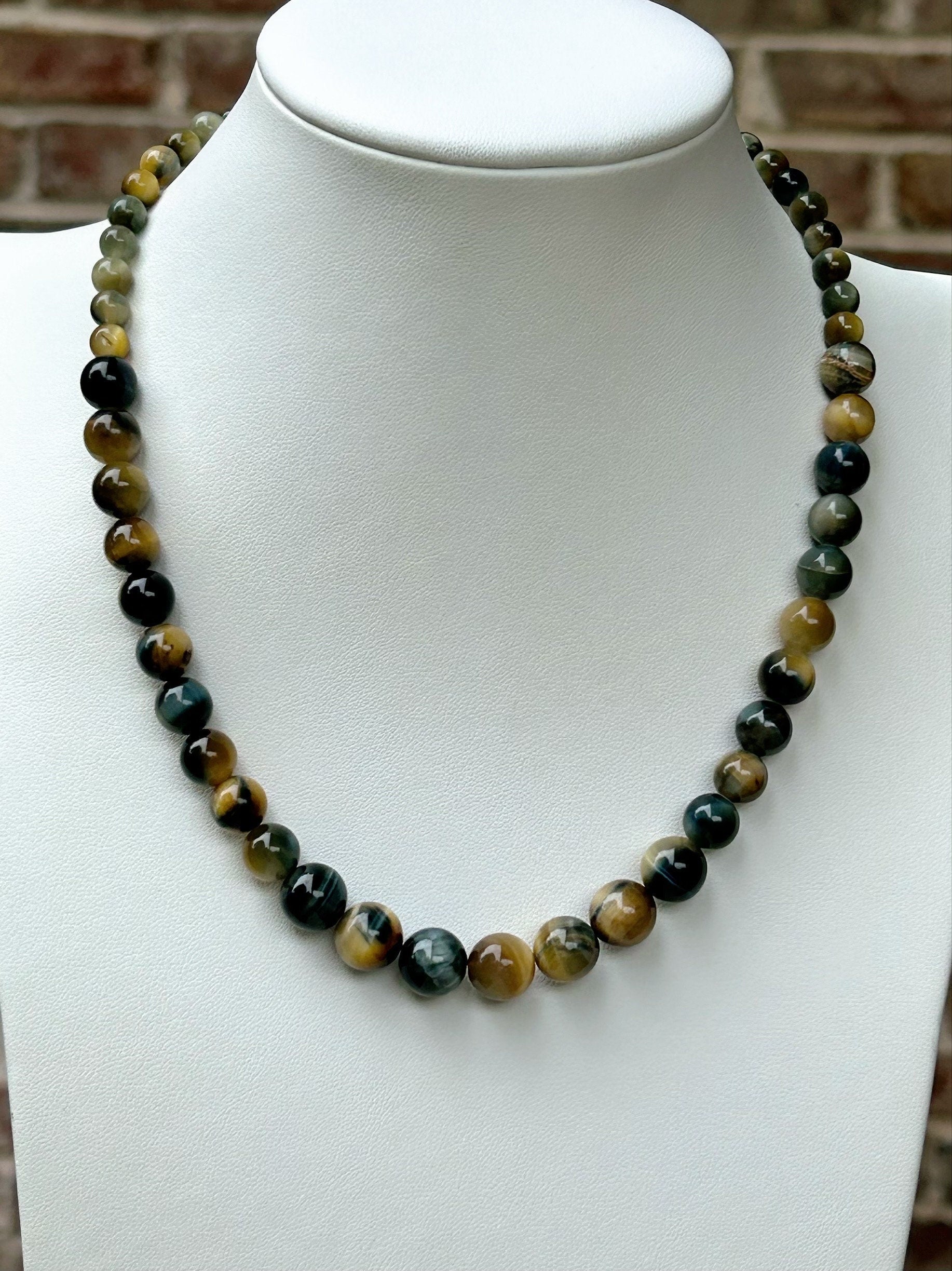 Dream Tiger Eye Necklace, Gemstones Necklace, Beaded Necklace, Protection Jewelry, Gemstones Jewelry, Handmade Jewelry, Handmade Gift