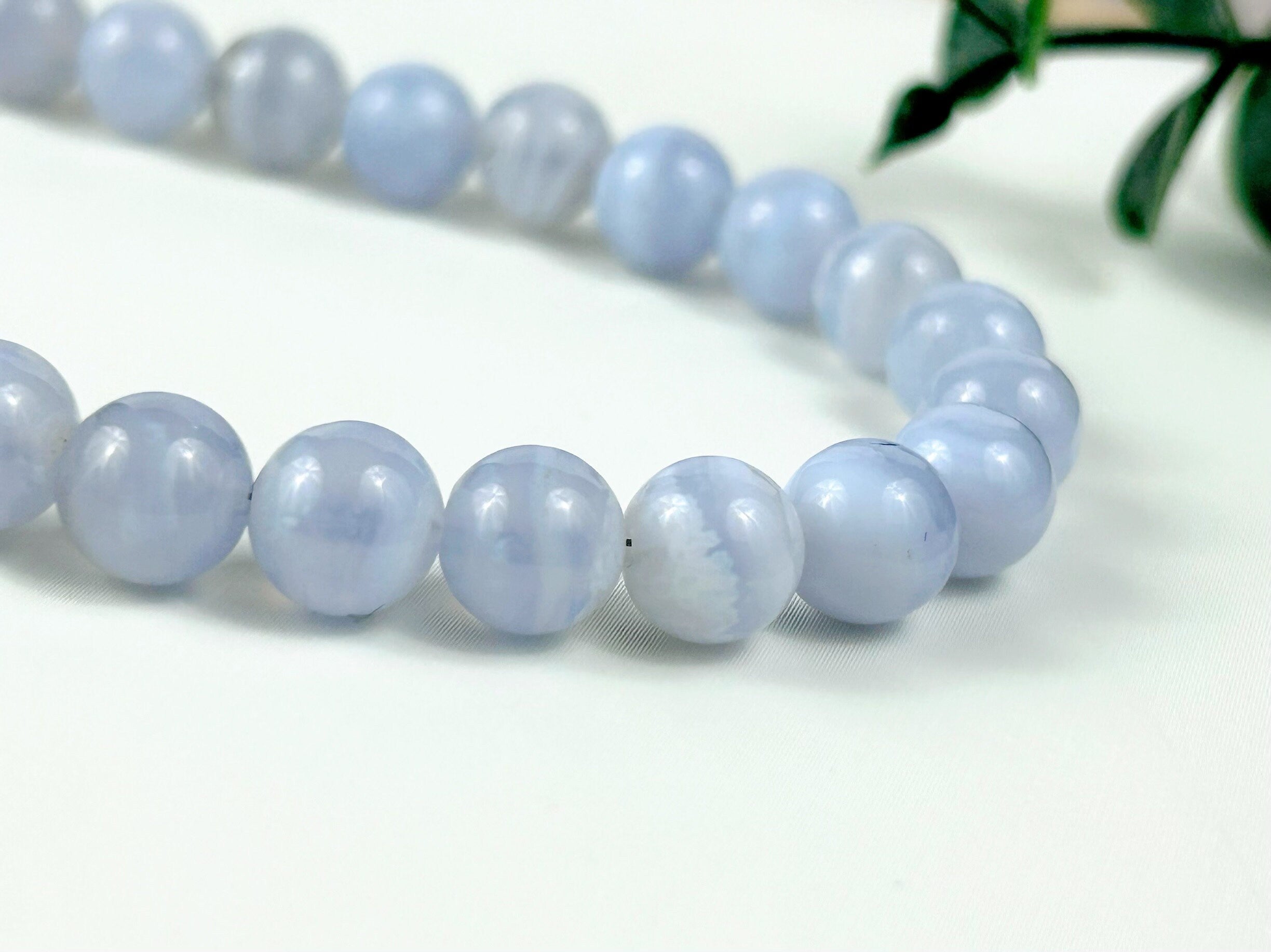 Blue Lace Agate Necklace, Stress Relief Beaded Necklace, Anxiety Relief, Natural Stones Jewelry, Healing Gemstone Necklace, Handmade Jewelry