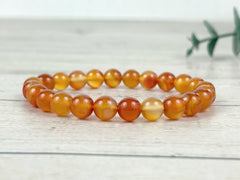 Orange Agate Bracelet, Orange Beaded Bracelet, Natural Stone Bracelet, Gemstone Bracelet, Personalized Handmade Jewelry, Gift Her, Gift Him