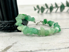 Green Aventurine Bracelet, Beaded Bracelet, Abundance Bracelet, Natural Stone Bracelet, Chipped Gemstone Bracelet, Gift for Her,Gift for Him