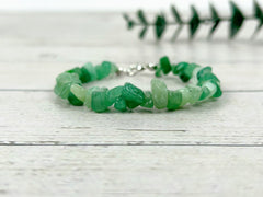 Green Aventurine Bracelet, Beaded Bracelet, Abundance Bracelet, Natural Stone Bracelet, Chipped Gemstone Bracelet, Gift for Her,Gift for Him