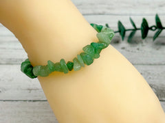 Green Aventurine Bracelet, Beaded Bracelet, Abundance Bracelet, Natural Stone Bracelet, Chipped Gemstone Bracelet, Gift for Her,Gift for Him