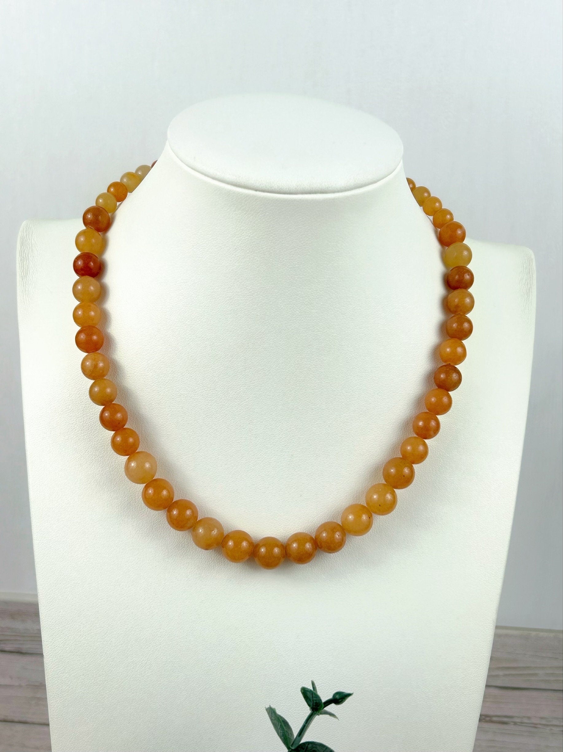 Red Aventurine Necklace, Aventurine Beaded Necklace, Natural Stone Jewelry, Gift for Her, Handmade Gemstone Necklace, Energy Stone Necklace