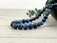 Sodalite Necklace, Blue Beaded Necklace, Natural Stone Necklace, Gemstone Necklace, Necklace Gift for Her, Gift for Him, Handmade Jewelry