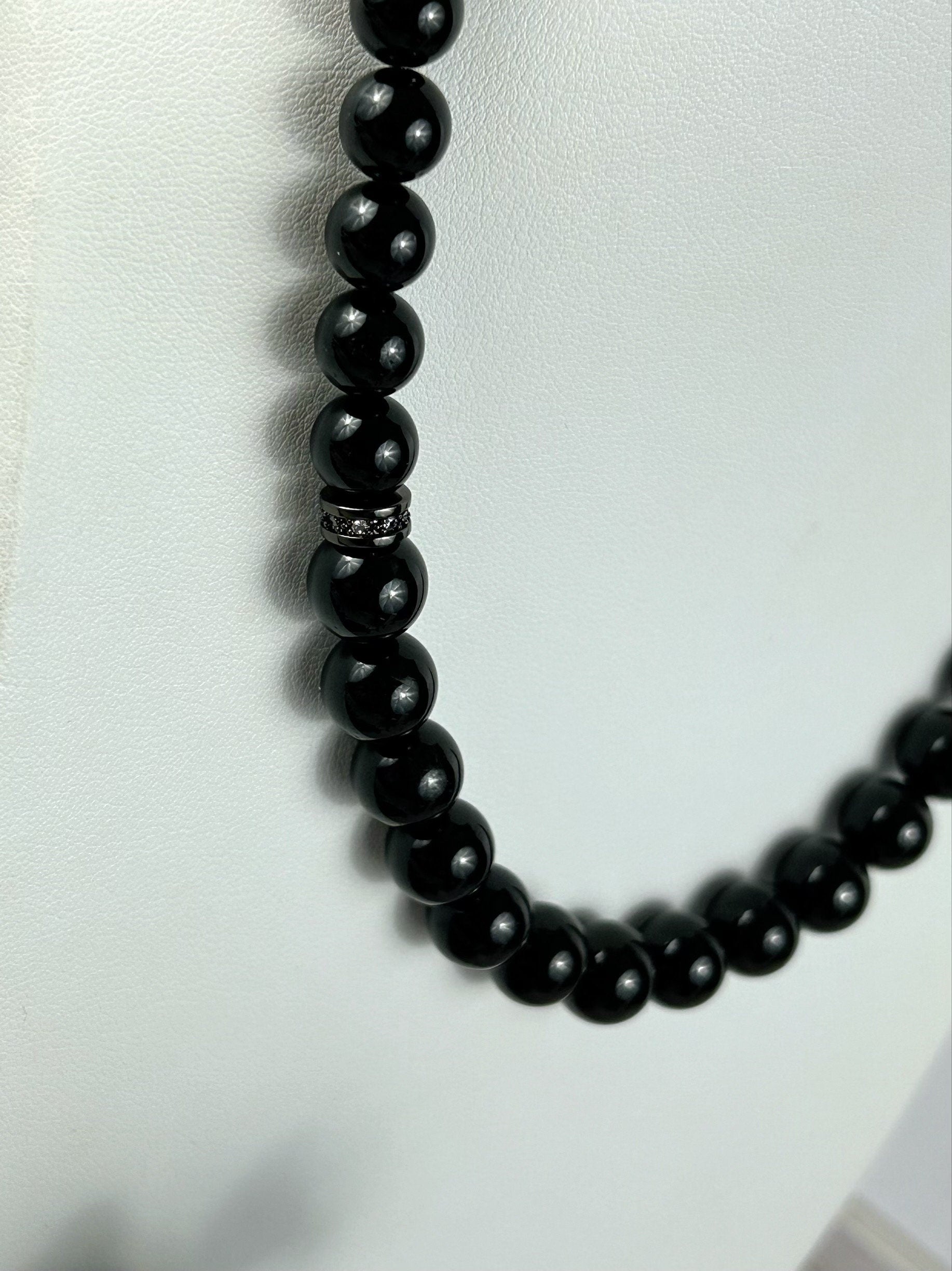 Black Tourmaline Necklace, Black Beaded Necklace, Protection Necklace, Healing Gemstones, Handmade Gift for her, Empath Protection Jewelry