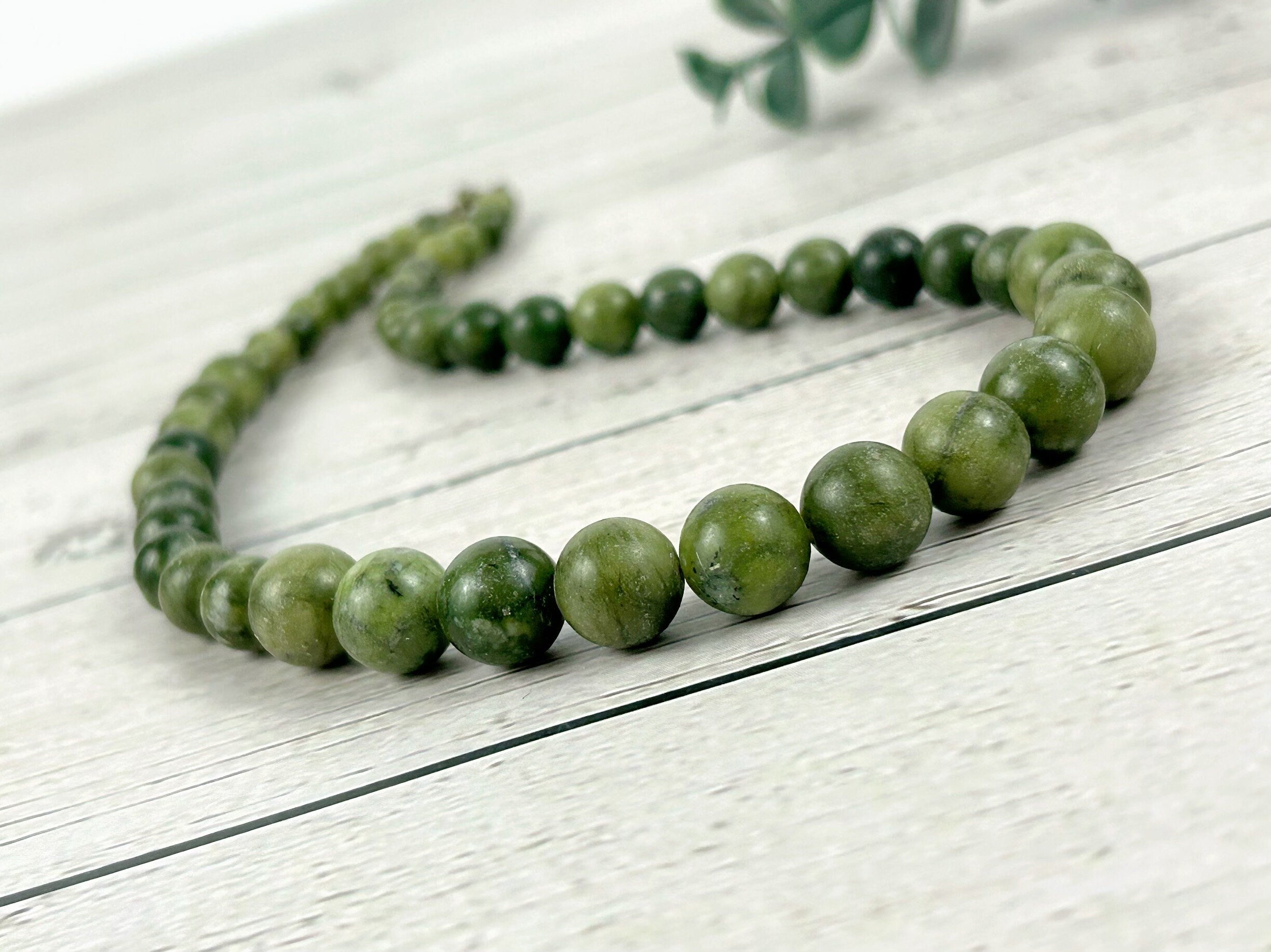 Canadian Jade Necklace, Green Beaded Necklace, Canada Jade Necklace, Protection Necklace, Abundance Necklace, Good Luck Gift for Her