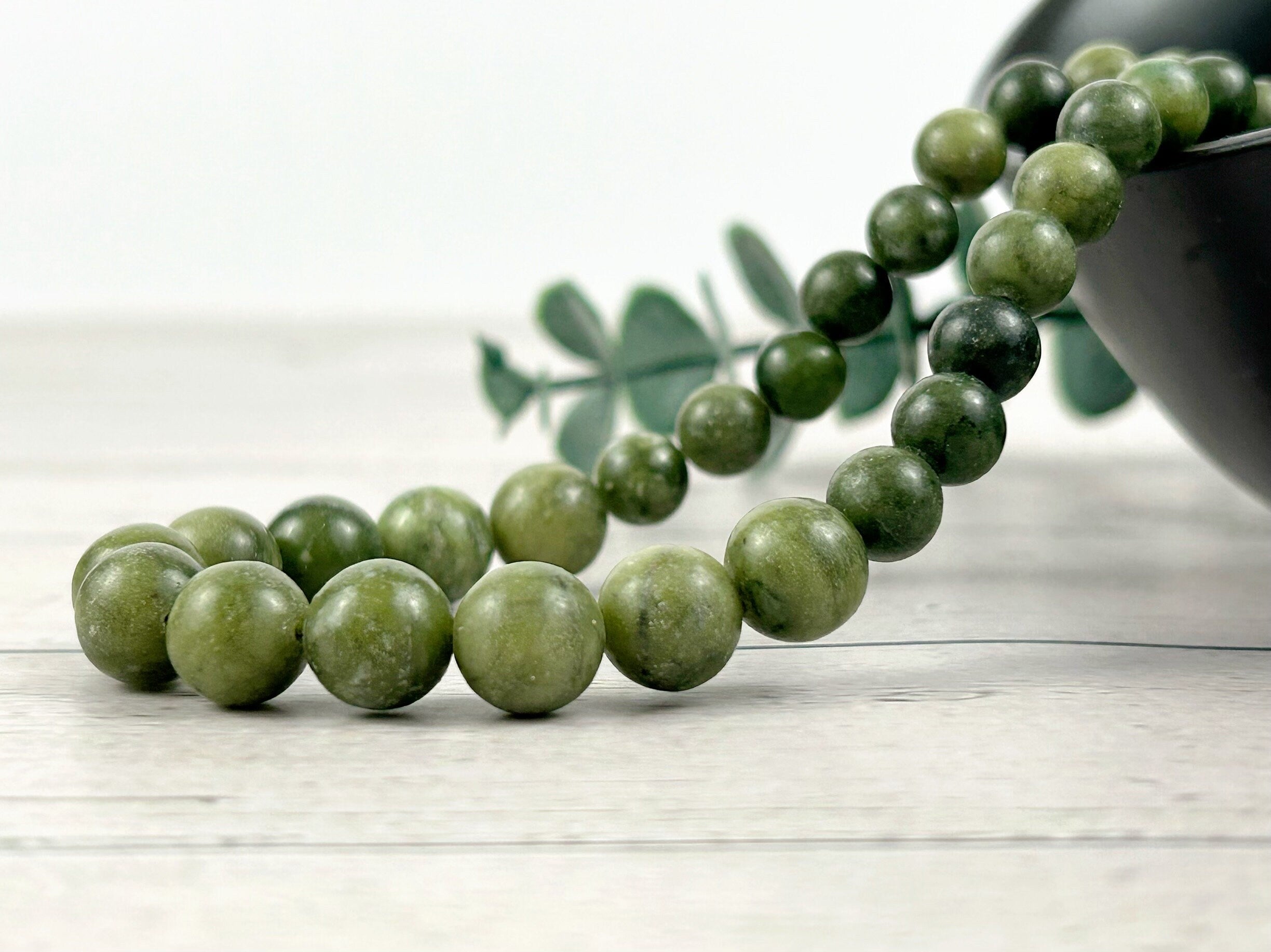 Canadian Jade Necklace, Green Beaded Necklace, Canada Jade Necklace, Protection Necklace, Abundance Necklace, Good Luck Gift for Her
