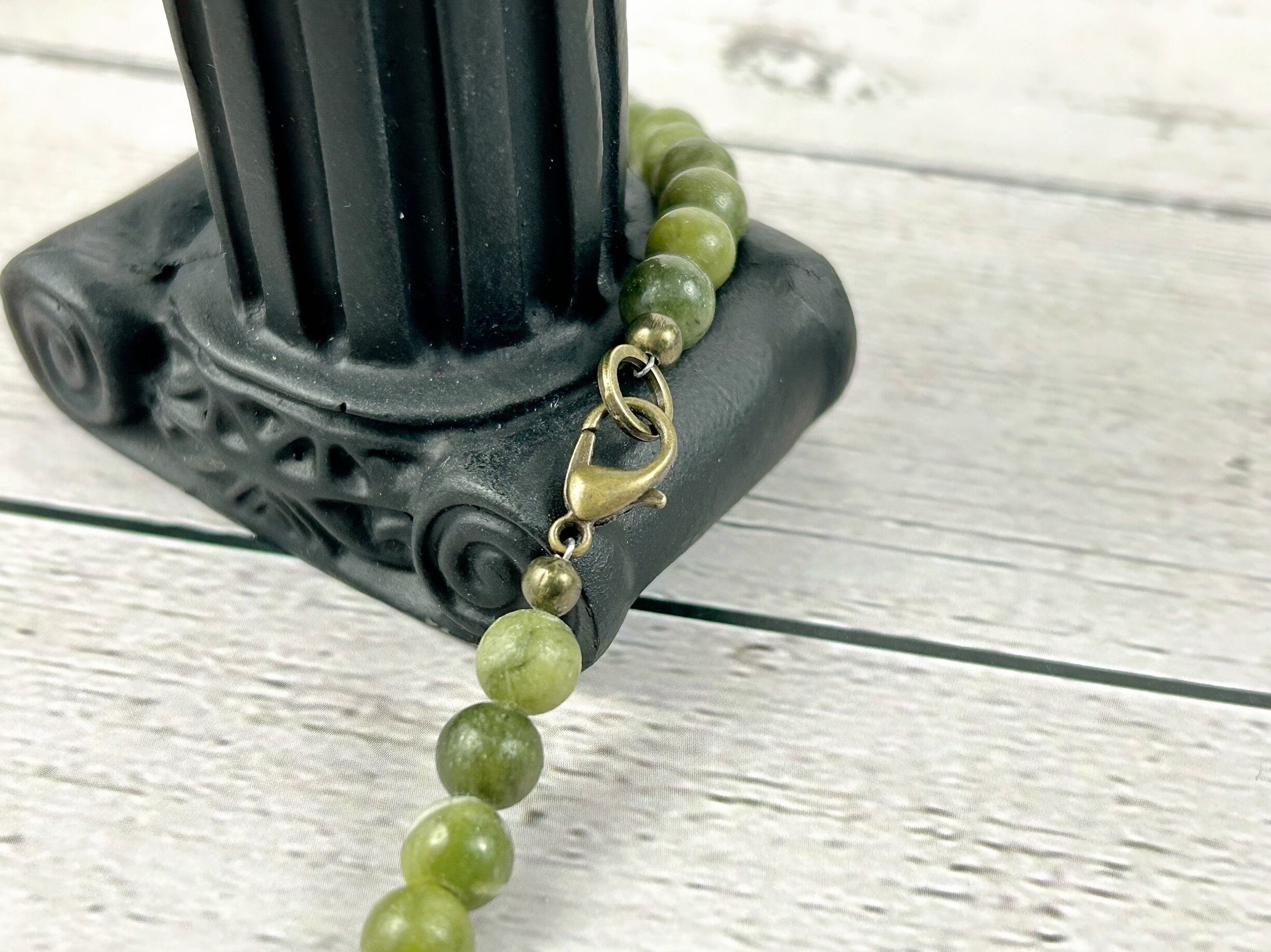 Canadian Jade Necklace, Green Beaded Necklace, Canada Jade Necklace, Protection Necklace, Abundance Necklace, Good Luck Gift for Her