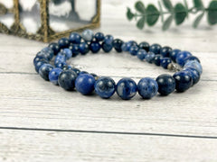 Sodalite Necklace, Blue Beaded Necklace, Natural Stone Necklace, Gemstone Necklace, Necklace Gift for Her, Gift for Him, Handmade Jewelry