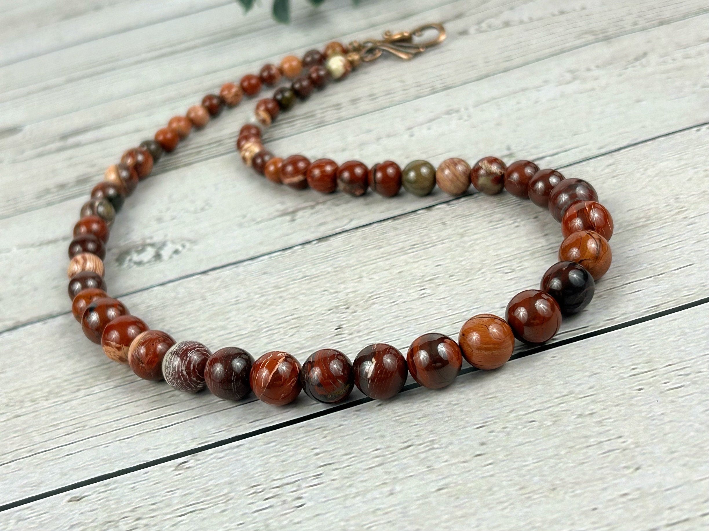 Red Beaded Necklace, Australian Serpentine Necklace, Energy Necklace, Healing Crystals, Cleansing, Handmade Necklace,Valentines Gift For Her