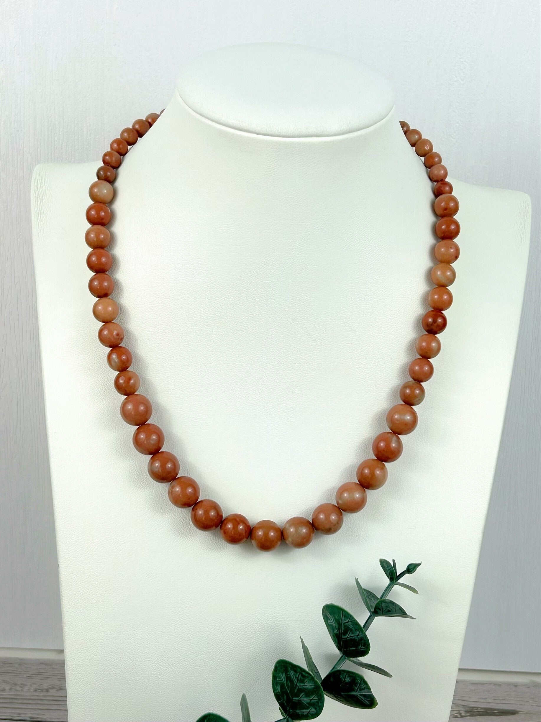 Orange Calcite Necklace, Orange Beaded Necklace, Gift for Her, Energy Necklace, Love, Attraction, Wisdom, Good Luck, Cleansing, Abundance