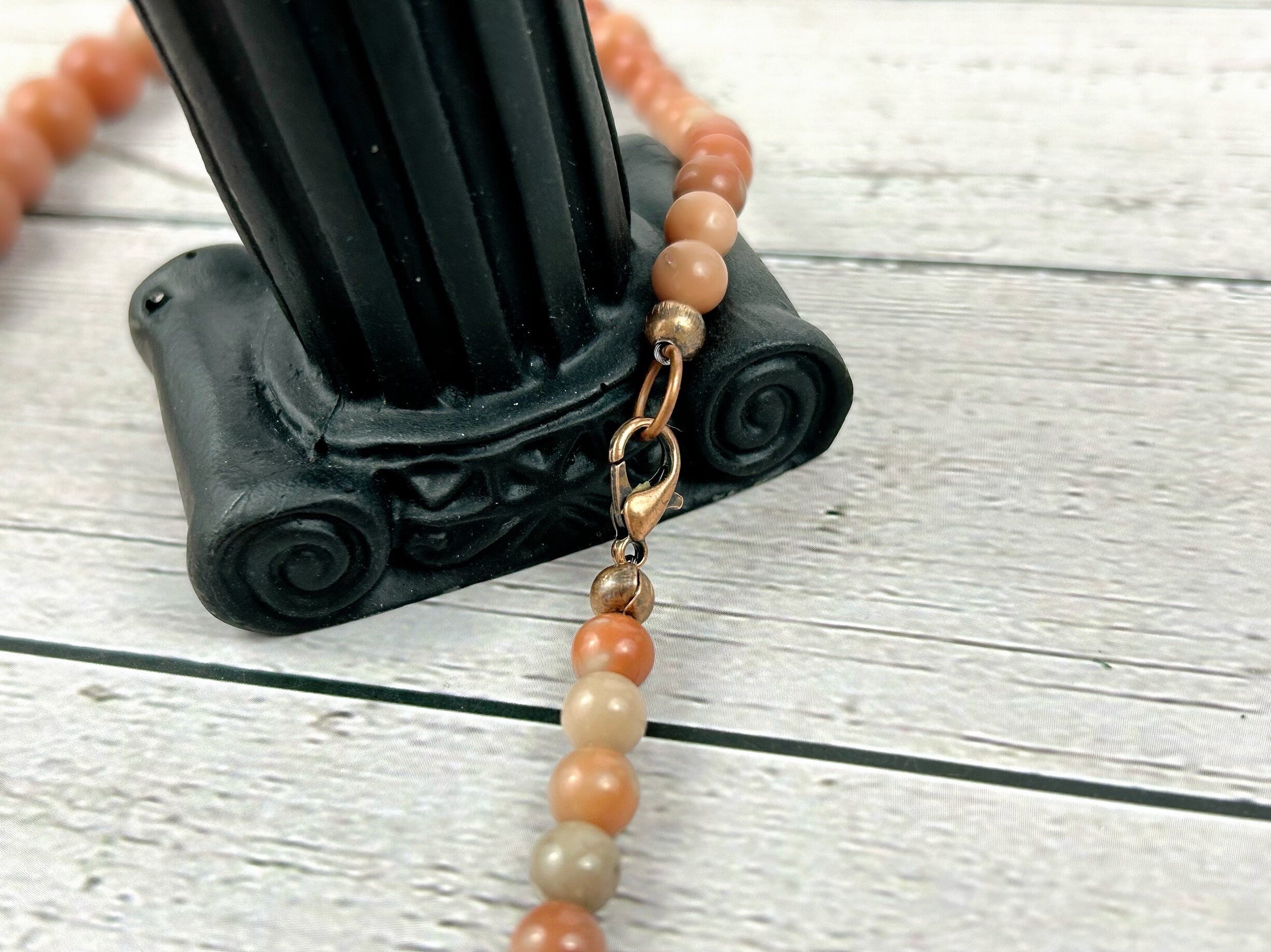 Orange Calcite Necklace, Orange Beaded Necklace, Gift for Her, Energy Necklace, Love, Attraction, Wisdom, Good Luck, Cleansing, Abundance