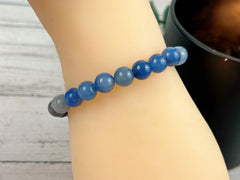 Blue Aventurine Bracelet, Blue Beaded Bracelet, Gemstone Bracelet, Good Luck Bracelet, Handmade Bracelet, Gift for Her, Gift for Him