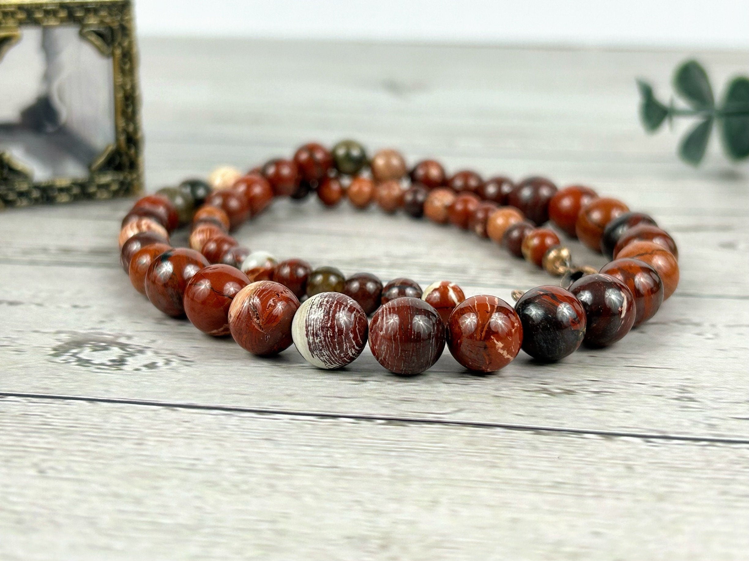 Red Beaded Necklace, Australian Serpentine Necklace, Energy Necklace, Healing Crystals, Cleansing, Handmade Necklace,Valentines Gift For Her