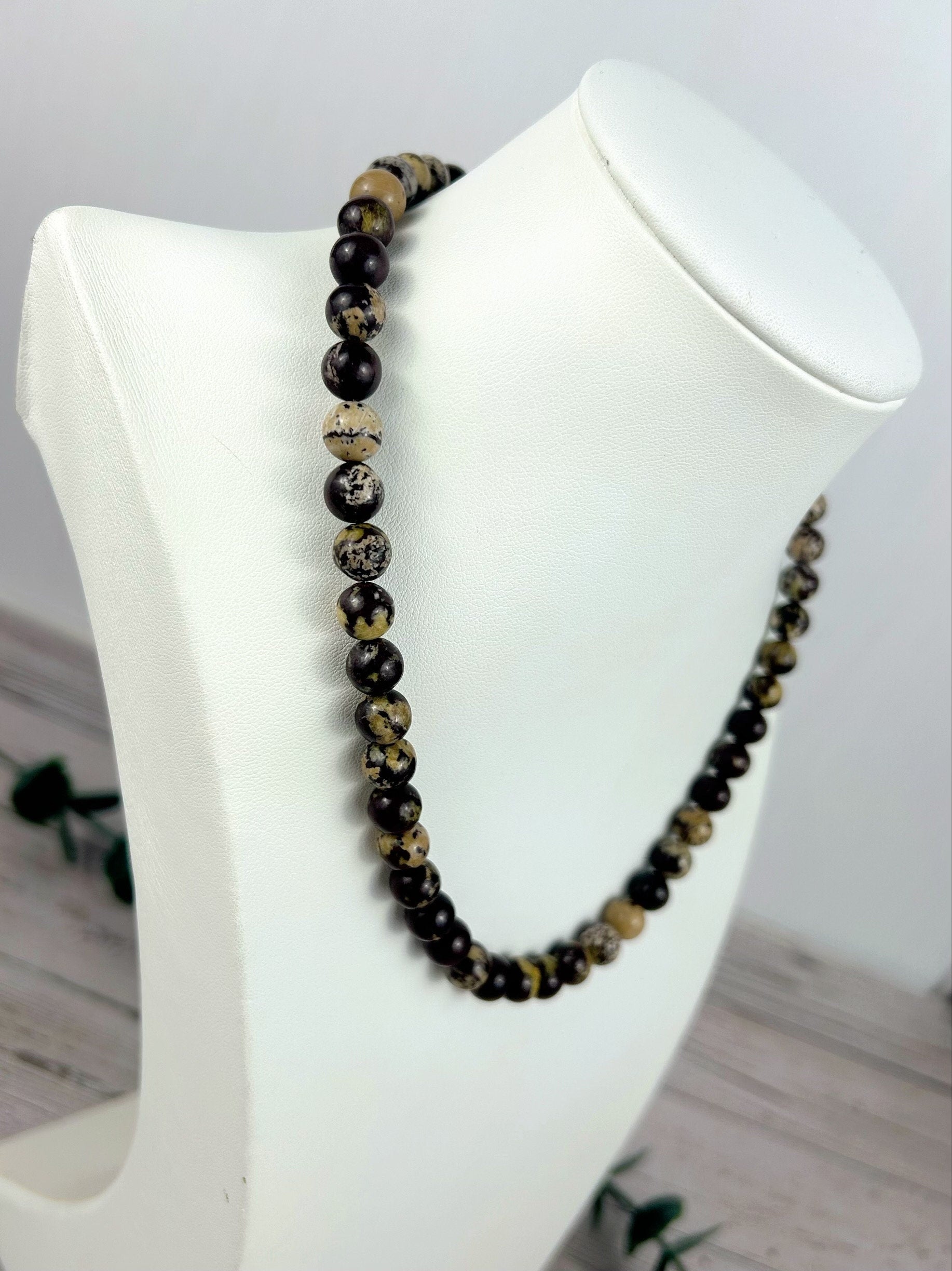 Flower Jasper Necklace, Natural Stone Necklace, Valentines Gift for her, Healing Stones, Personalized Necklace, Gemstones Jewelry