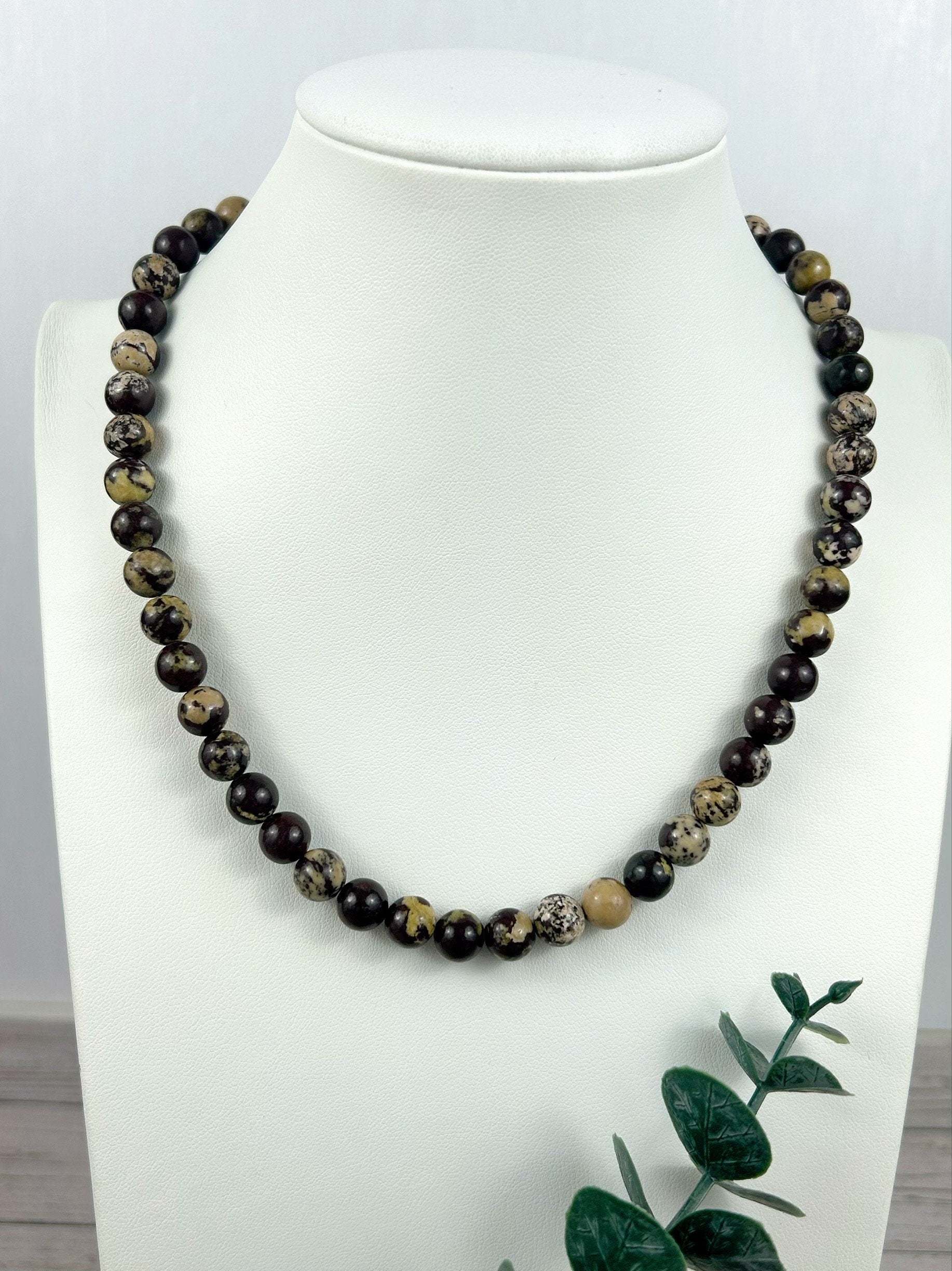 Flower Jasper Necklace, Natural Stone Necklace, Valentines Gift for her, Healing Stones, Personalized Necklace, Gemstones Jewelry