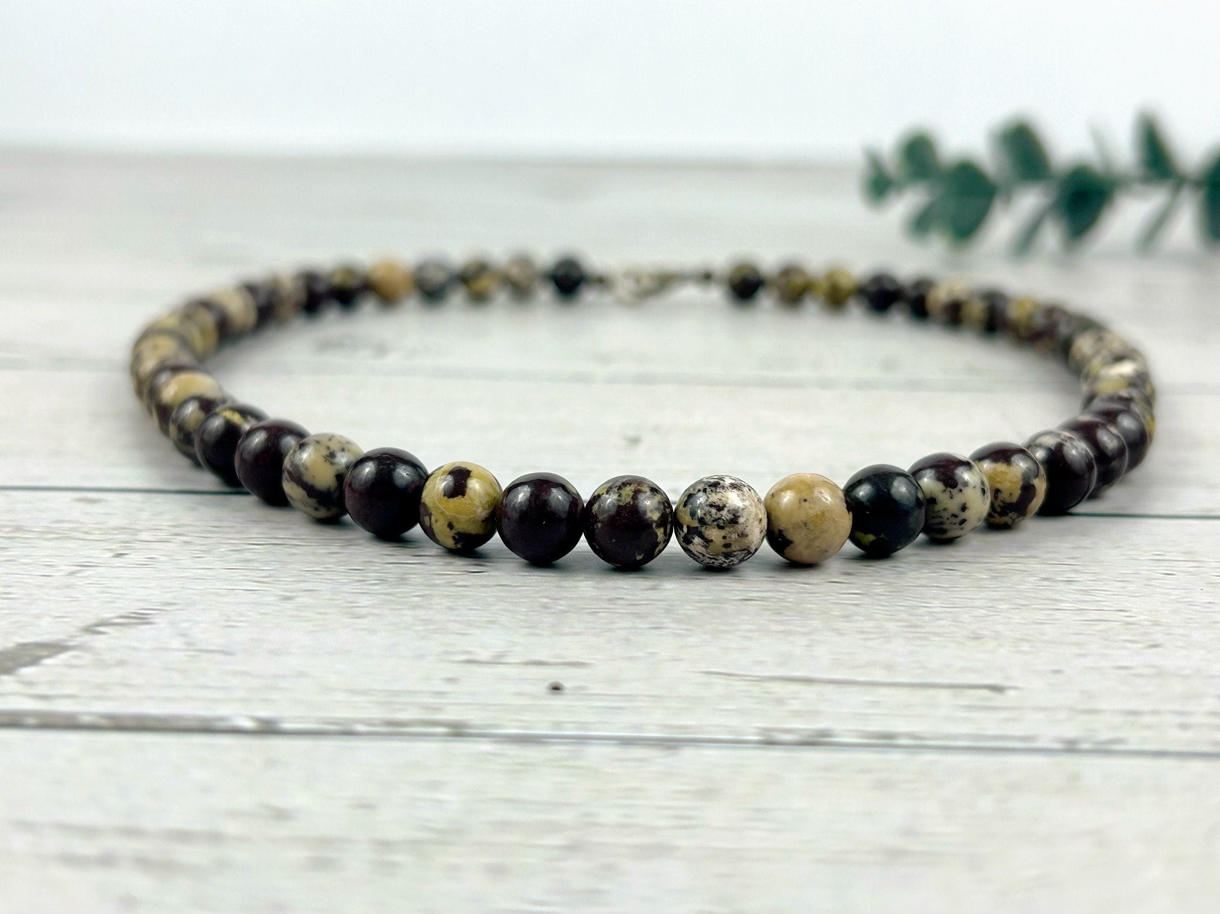 Flower Jasper Necklace, Natural Stone Necklace, Valentines Gift for her, Healing Stones, Personalized Necklace, Gemstones Jewelry