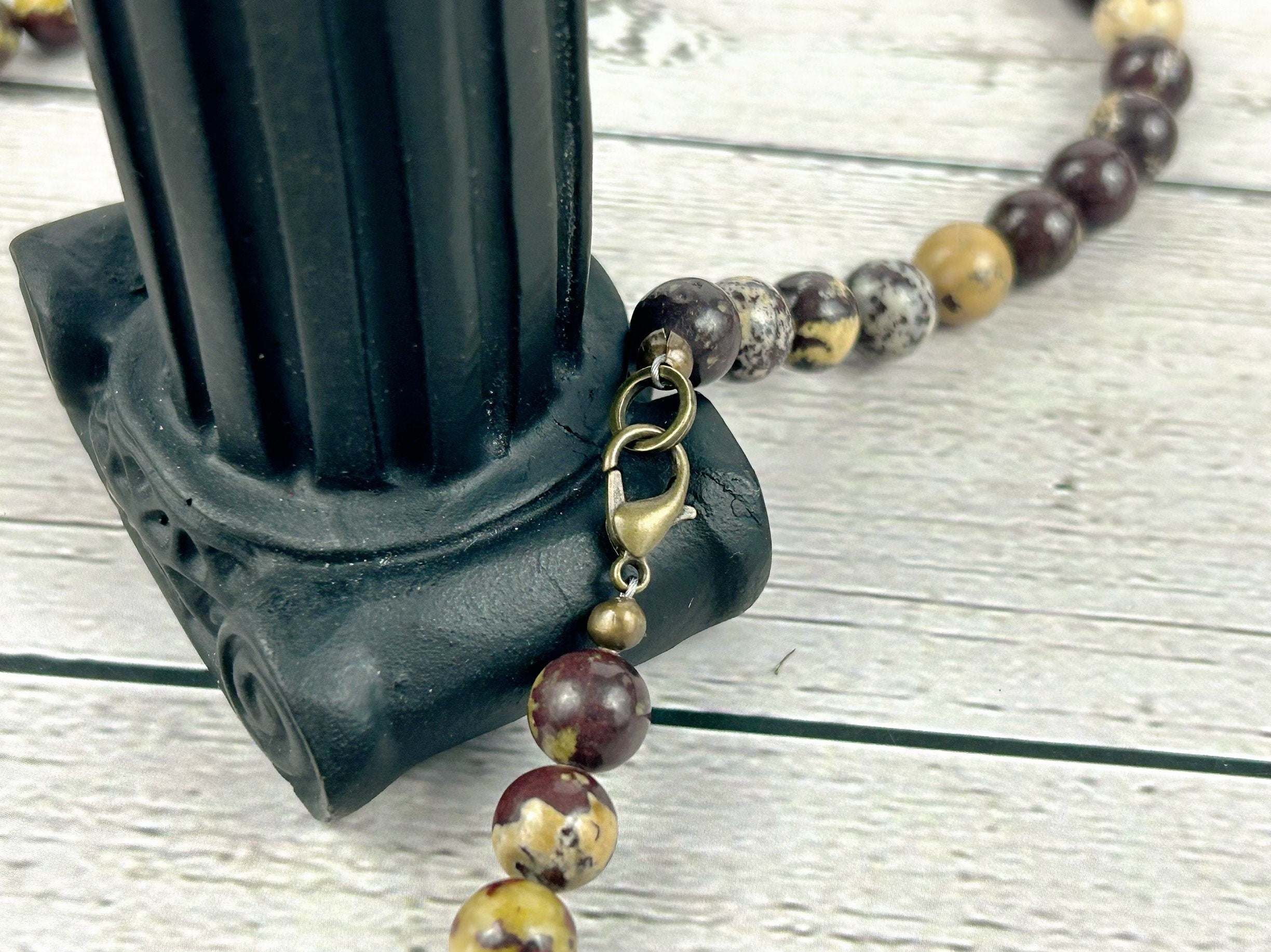Flower Jasper Necklace, Natural Stone Necklace, Valentines Gift for her, Healing Stones, Personalized Necklace, Gemstones Jewelry