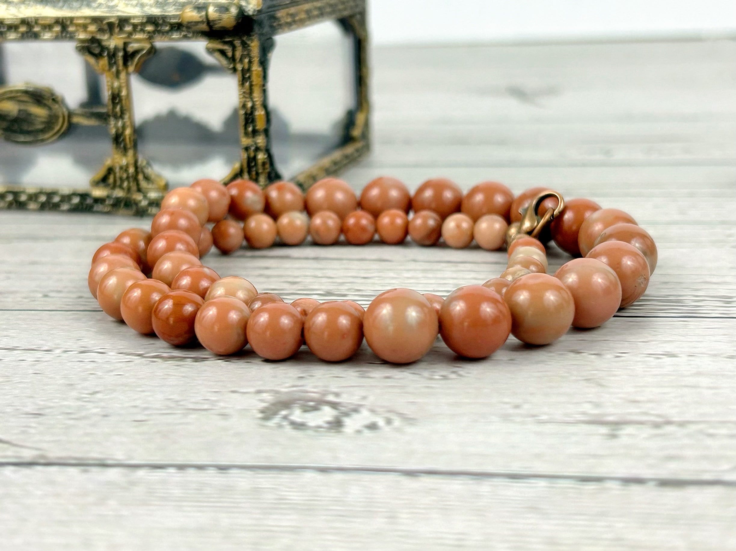 Orange Calcite Necklace, Orange Beaded Necklace, Gift for Her, Energy Necklace, Love, Attraction, Wisdom, Good Luck, Cleansing, Abundance