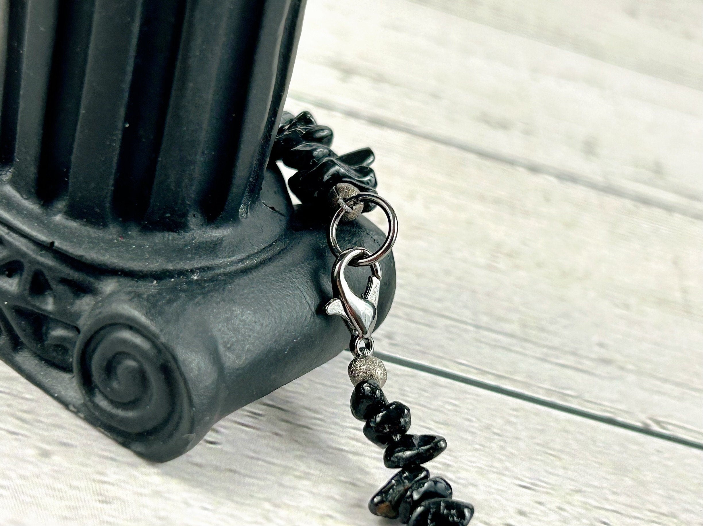 Black Beaded Necklace, Black Tourmaline Necklace, Choker Necklace, Baroque Pearl Necklace, Gemstone Necklace, Boho Necklace, Gift for her