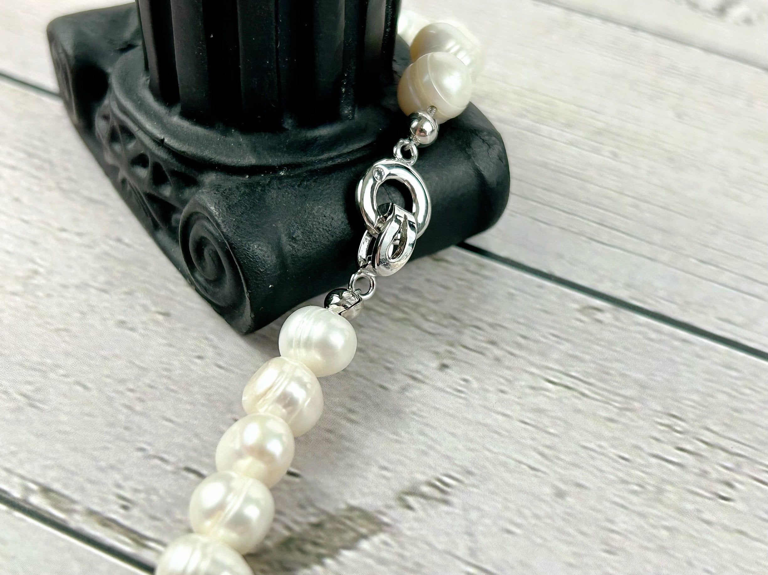 Amethyst Necklace, Freshwater Pearl Necklace, Choker Necklace, Purple Beaded Necklace, Gift for Her, Love Attraction, Pearl Necklace