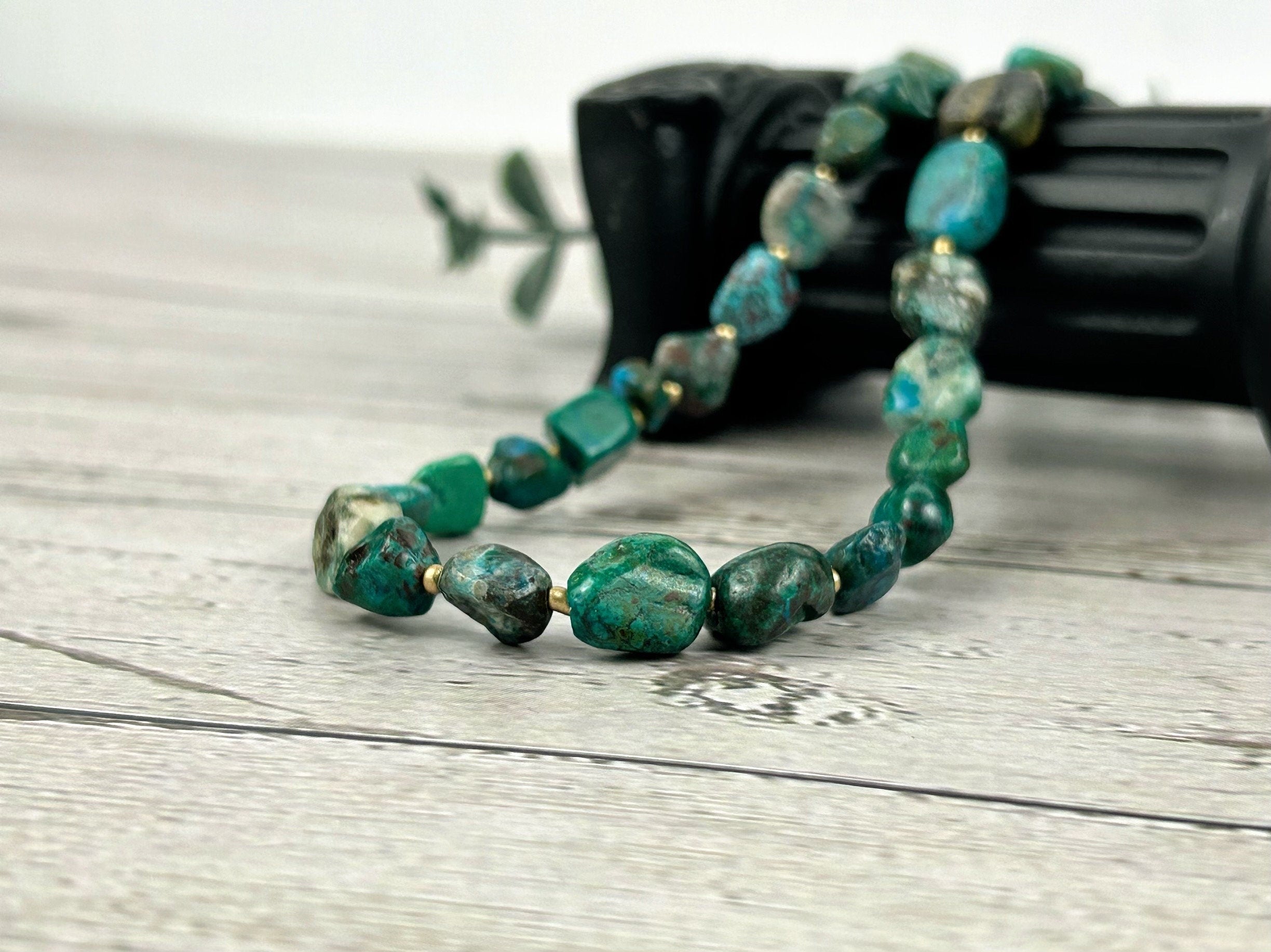 Turquoise Choker Necklace, Genuine Turquoise Necklace, Beaded Choker, Boho Necklace, Gift for Her, Turquoise Beaded Necklace,Gift for Sister