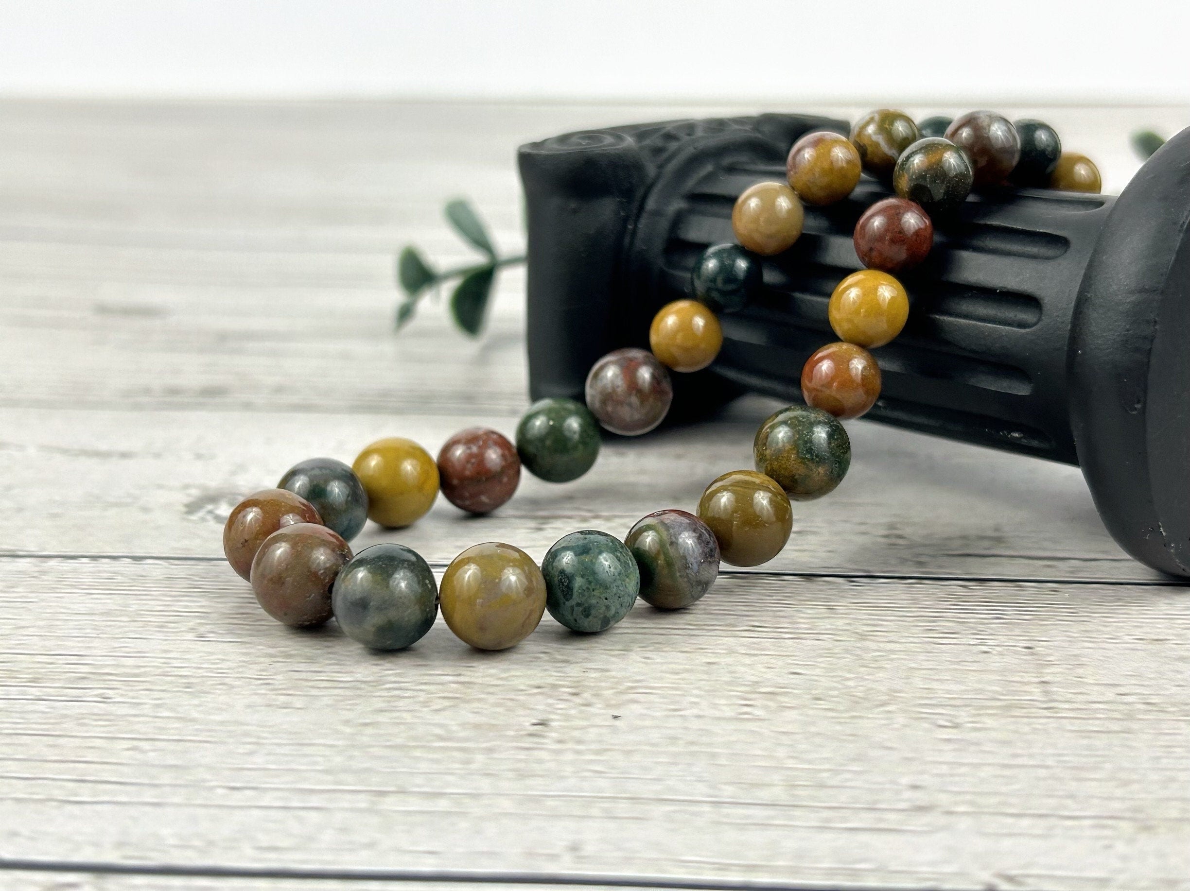 Ocean Jasper Necklace, Beaded Necklace, Natural Stone Jewelry, Gift for Her, Gemstone Necklace, Personalized Necklace, Healing Gemstones
